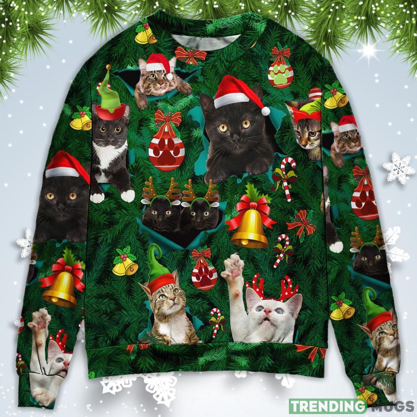 Cats Meowy Mas Christmas Sweatshirt Sweater Sweater Cats Meowy Mas Christmas Sweatshirt Sweater Sweater