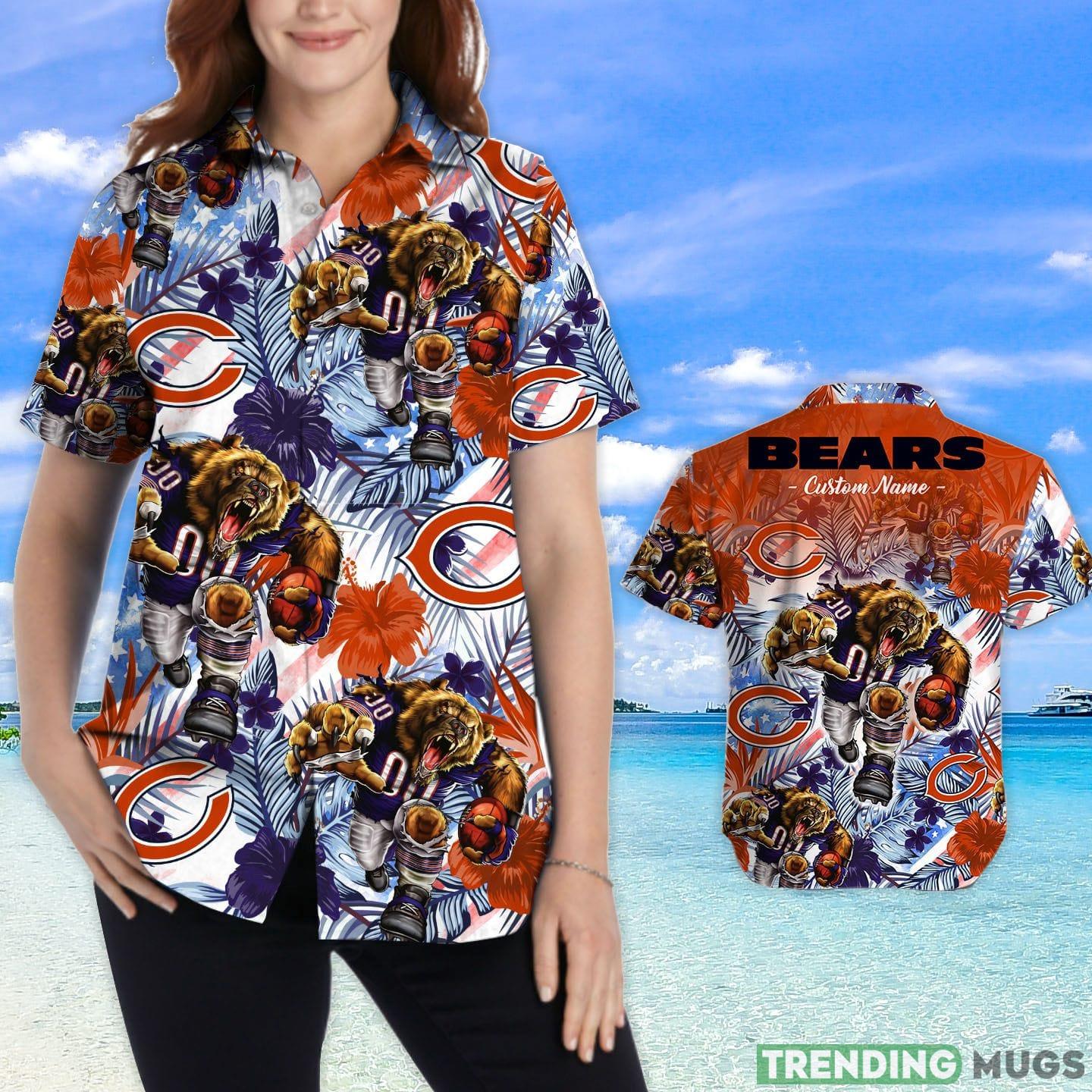 Chicago Bears Tropical Floral Custom Name Aloha Hawaiian Shirt Hawaiian Shirt Chicago Bears Tropical Floral Custom Name Aloha Hawaiian Shirt Hawaiian Shirt
