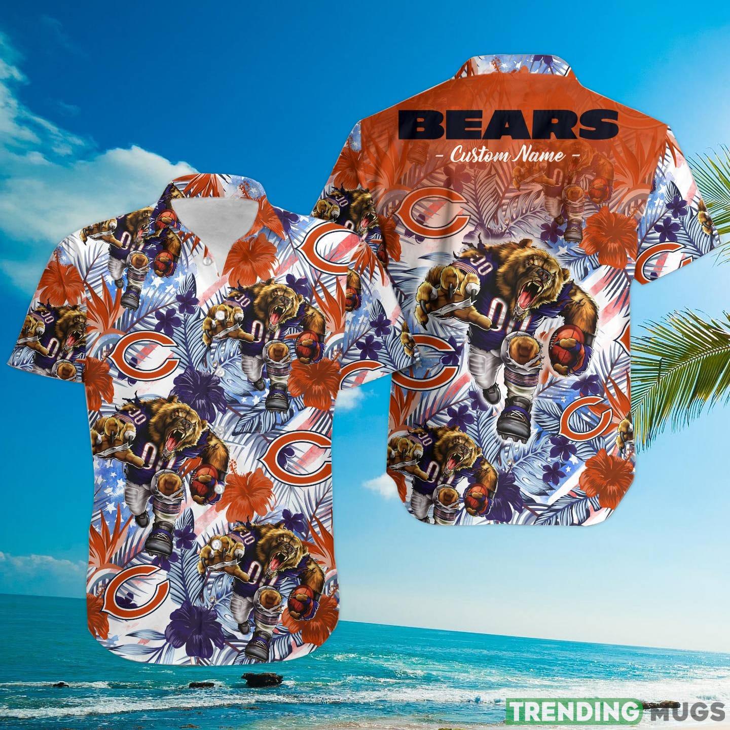 Chicago Bears Tropical Floral Custom Name Aloha Hawaiian Shirt Hawaiian Shirt Chicago Bears Tropical Floral Custom Name Aloha Hawaiian Shirt Hawaiian Shirt