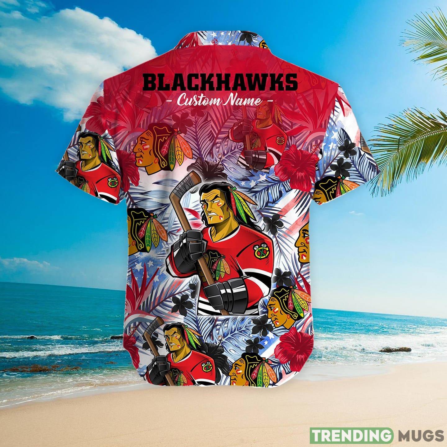 Chicago Blackhawks Tropical Floral Custom Name Aloha Hawaiian Shirt Hawaiian Shirt Chicago Blackhawks Tropical Floral Custom Name Aloha Hawaiian Shirt Hawaiian Shirt