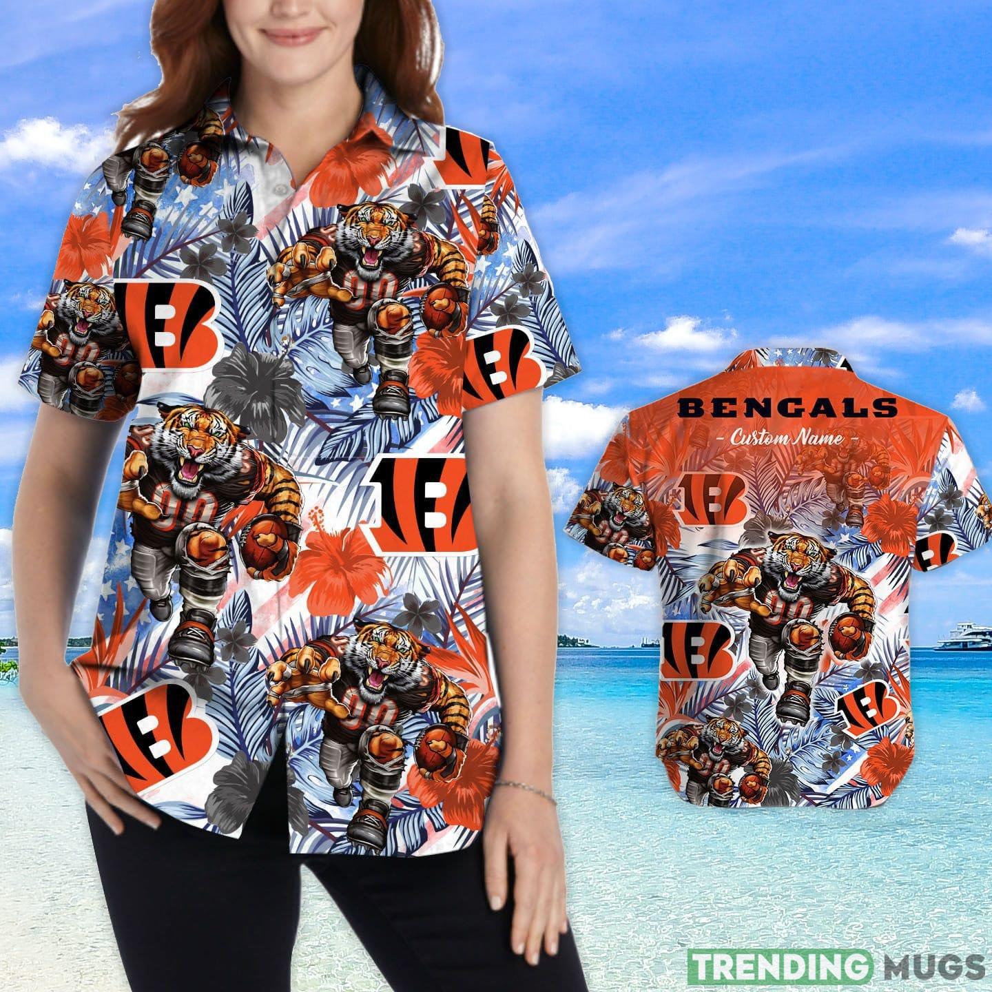 Cincinnati Bengals Tropical Floral Custom Name Aloha Hawaiian Shirt Hawaiian Shirt Cincinnati Bengals Tropical Floral Custom Name Aloha Hawaiian Shirt Hawaiian Shirt