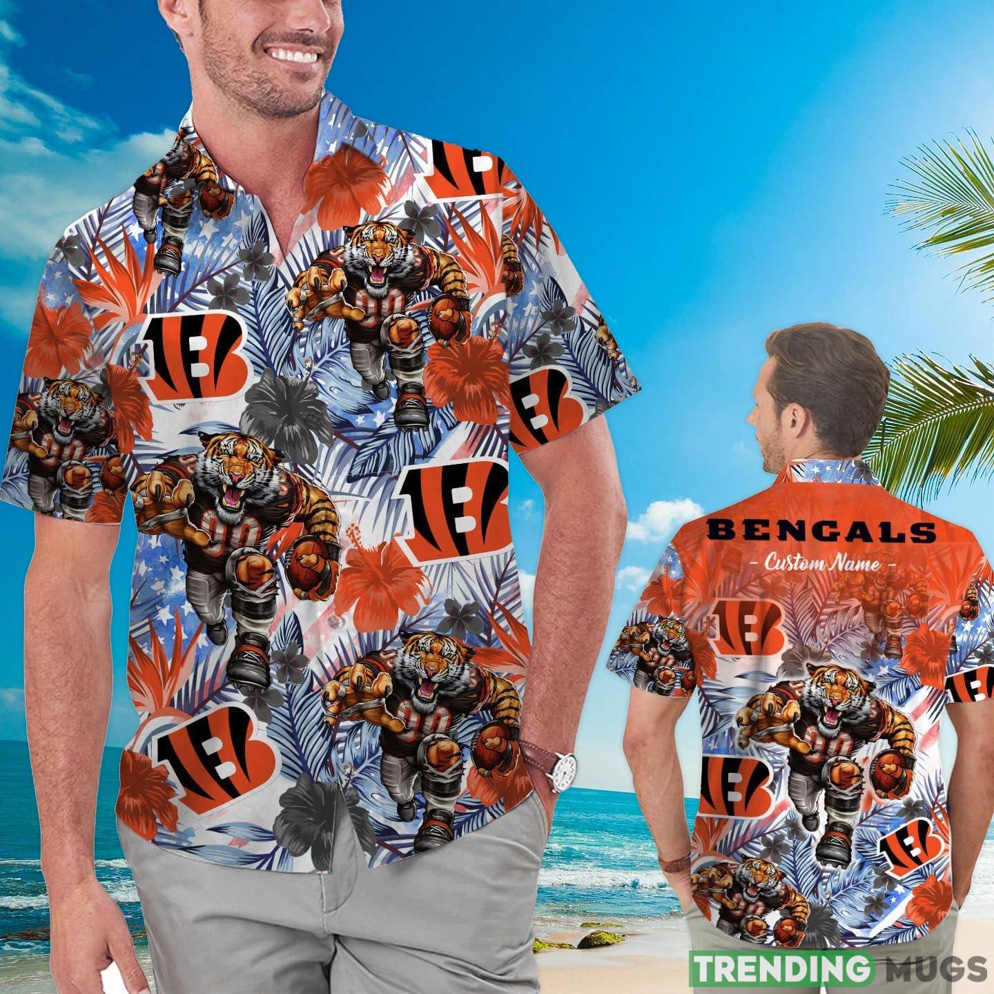 Cincinnati Bengals Tropical Floral Custom Name Aloha Hawaiian Shirt Product Photo 1 Cincinnati Bengals Tropical Floral Custom Name Aloha Hawaiian Shirt Product Photo 1