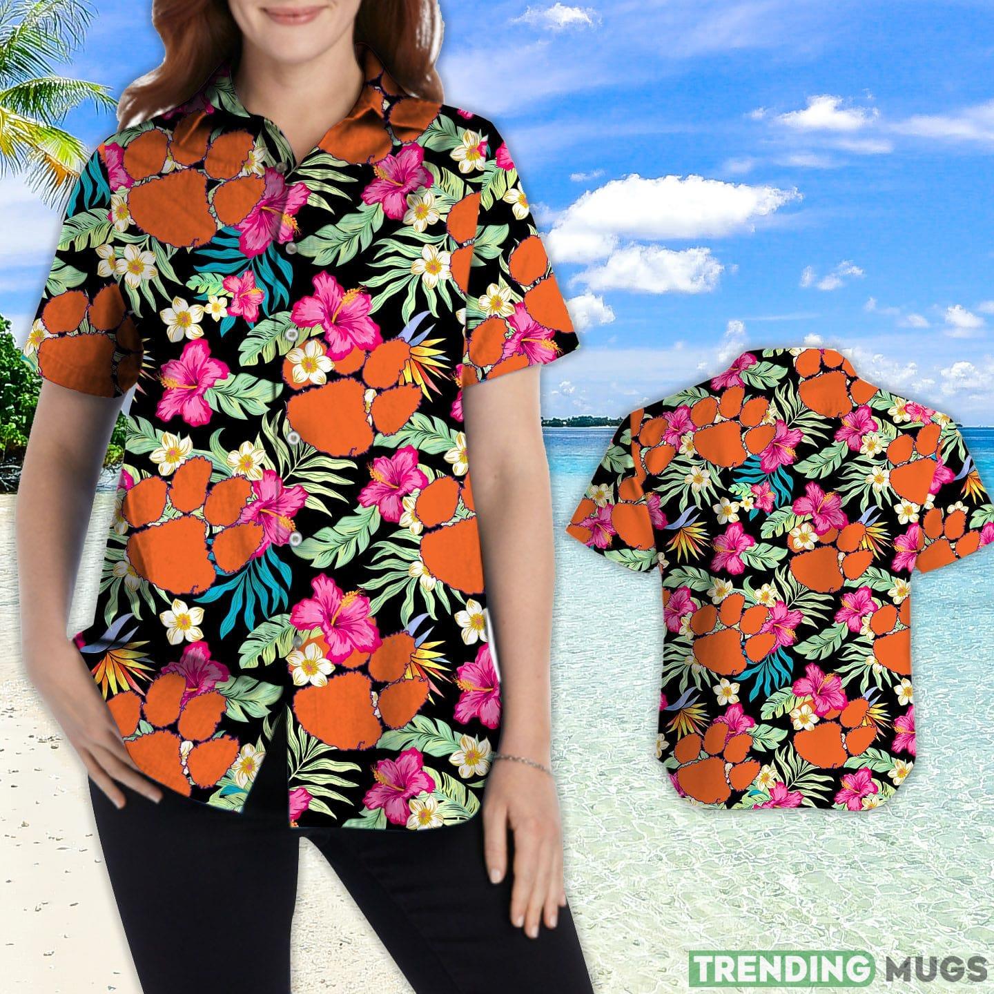 Clemson Tigers Hibiscus Hawaiian Shirt For Fans Hawaiian Shirt Clemson Tigers Hibiscus Hawaiian Shirt For Fans Hawaiian Shirt