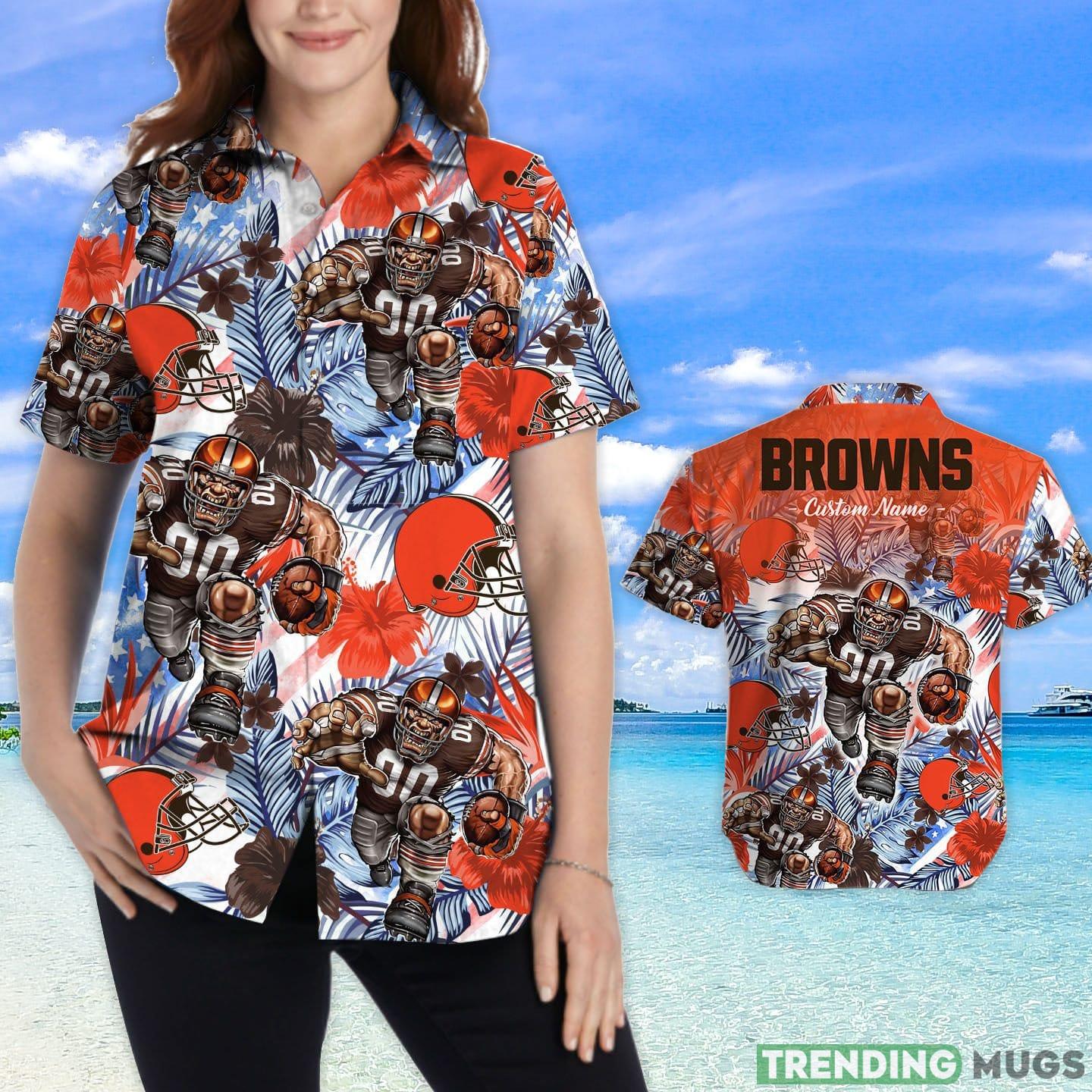Cleveland Browns Tropical Floral Custom Name Aloha Hawaiian Shirt Hawaiian Shirt Cleveland Browns Tropical Floral Custom Name Aloha Hawaiian Shirt Hawaiian Shirt
