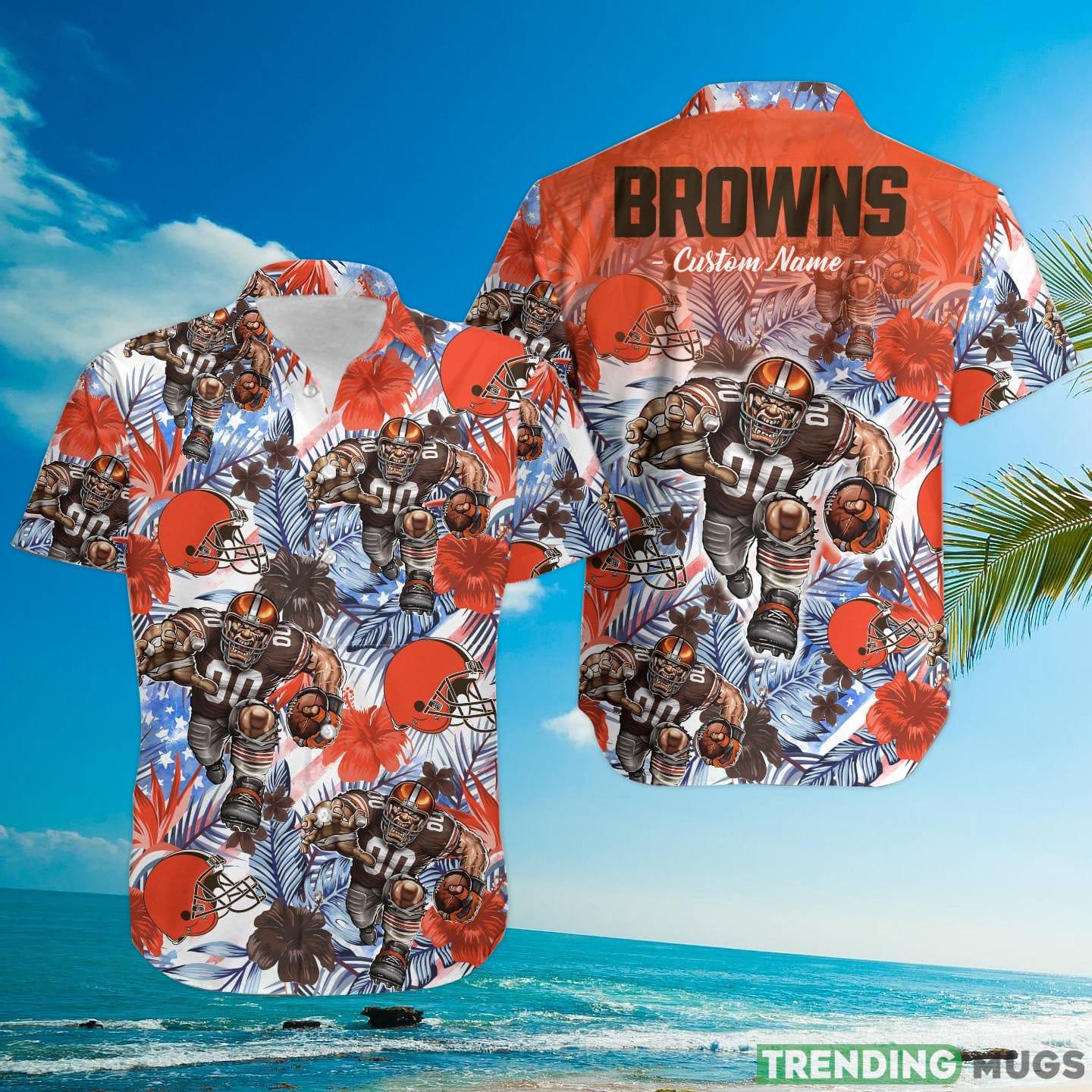 Cleveland Browns Tropical Floral Custom Name Aloha Hawaiian Shirt Hawaiian Shirt Cleveland Browns Tropical Floral Custom Name Aloha Hawaiian Shirt Hawaiian Shirt