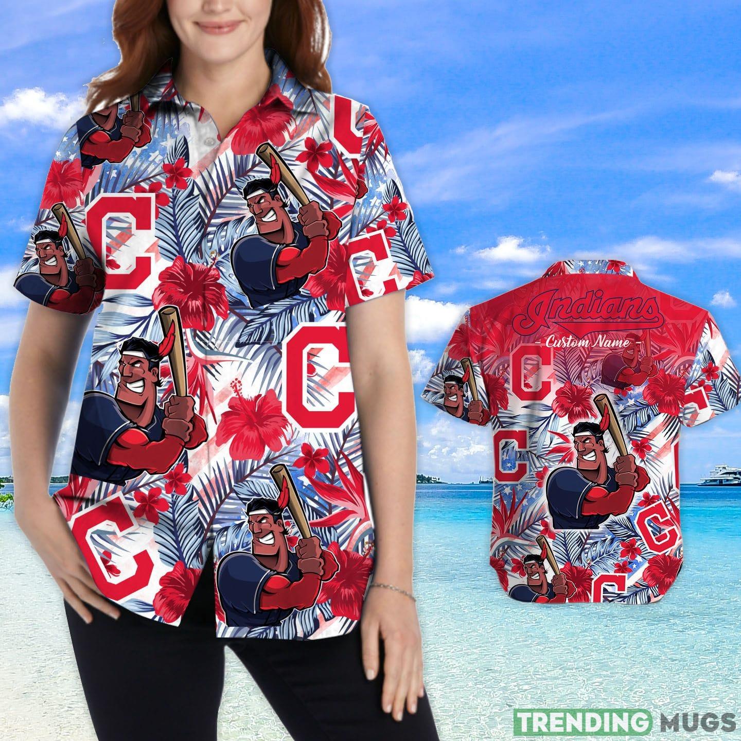 Cleveland Indians Tropical Floral Custom Name Aloha Hawaiian Shirt Hawaiian Shirt Cleveland Indians Tropical Floral Custom Name Aloha Hawaiian Shirt Hawaiian Shirt