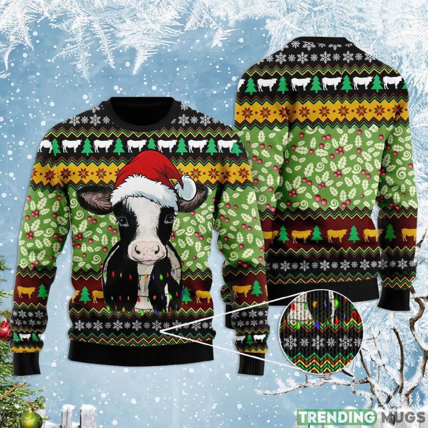 Cow Xmas Funny Face Ugly Christmas Sweater Product Photo 1 Cow Xmas Funny Face Ugly Christmas Sweater Product Photo 1