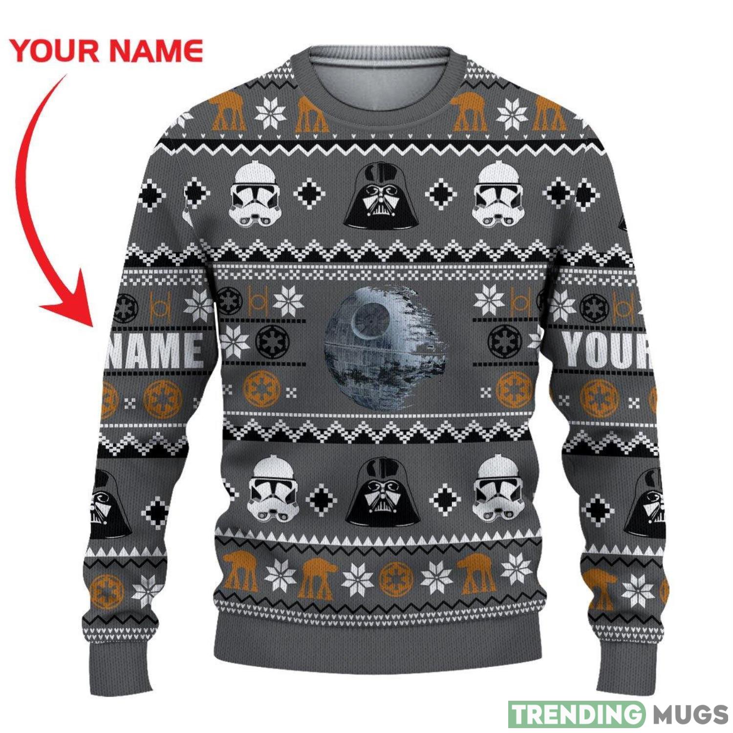 Custom Name Darth Vader Stormtrooper Ugly Sweater Christmas Product Photo 1 Custom Name Darth Vader Stormtrooper Ugly Sweater Christmas Product Photo 1