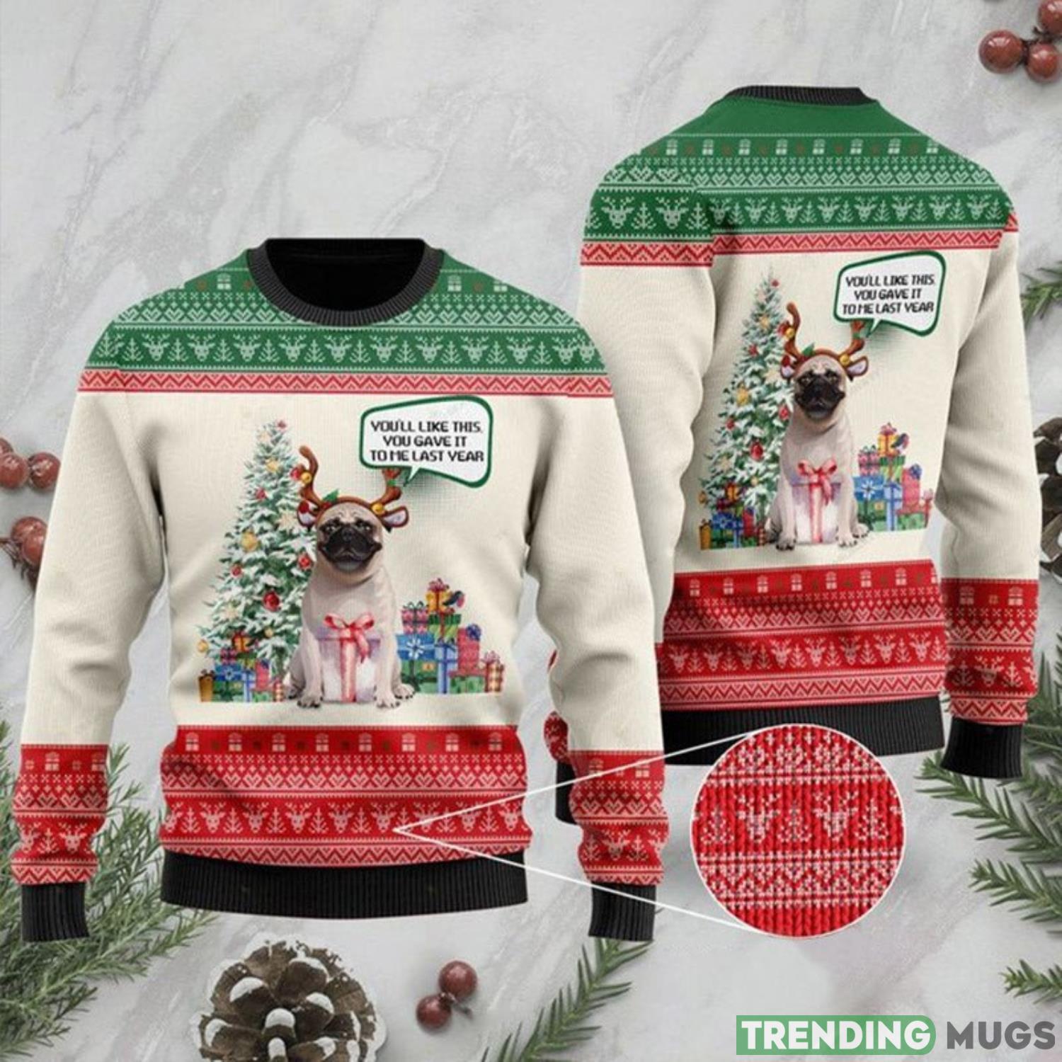 Cute Pug Dog Lover Ugly Christmas Sweater Product Photo 1 Cute Pug Dog Lover Ugly Christmas Sweater Product Photo 1