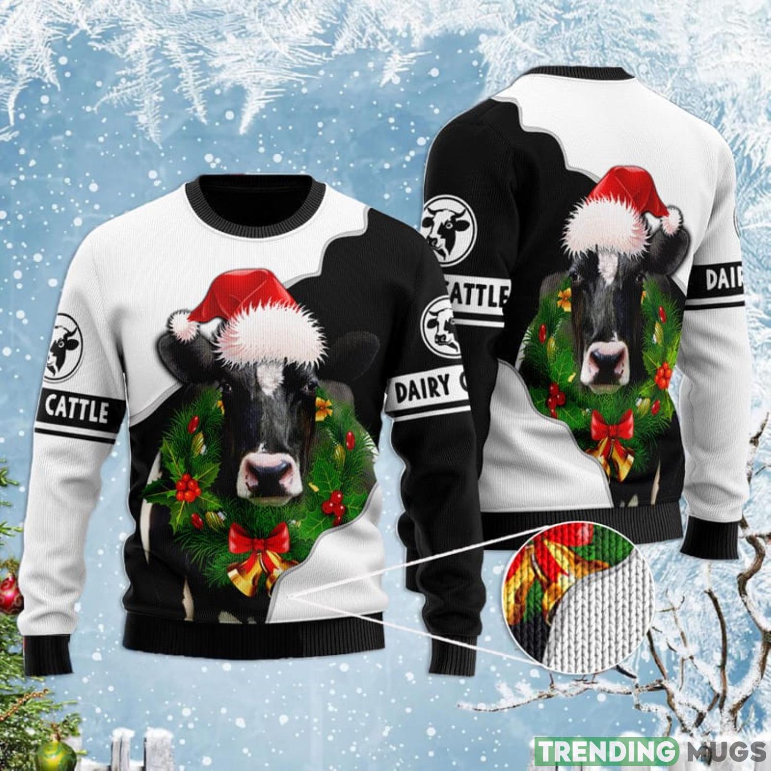 Dairy Cattle Cow Ugly Christmas Sweater Product Photo 1 Dairy Cattle Cow Ugly Christmas Sweater Product Photo 1