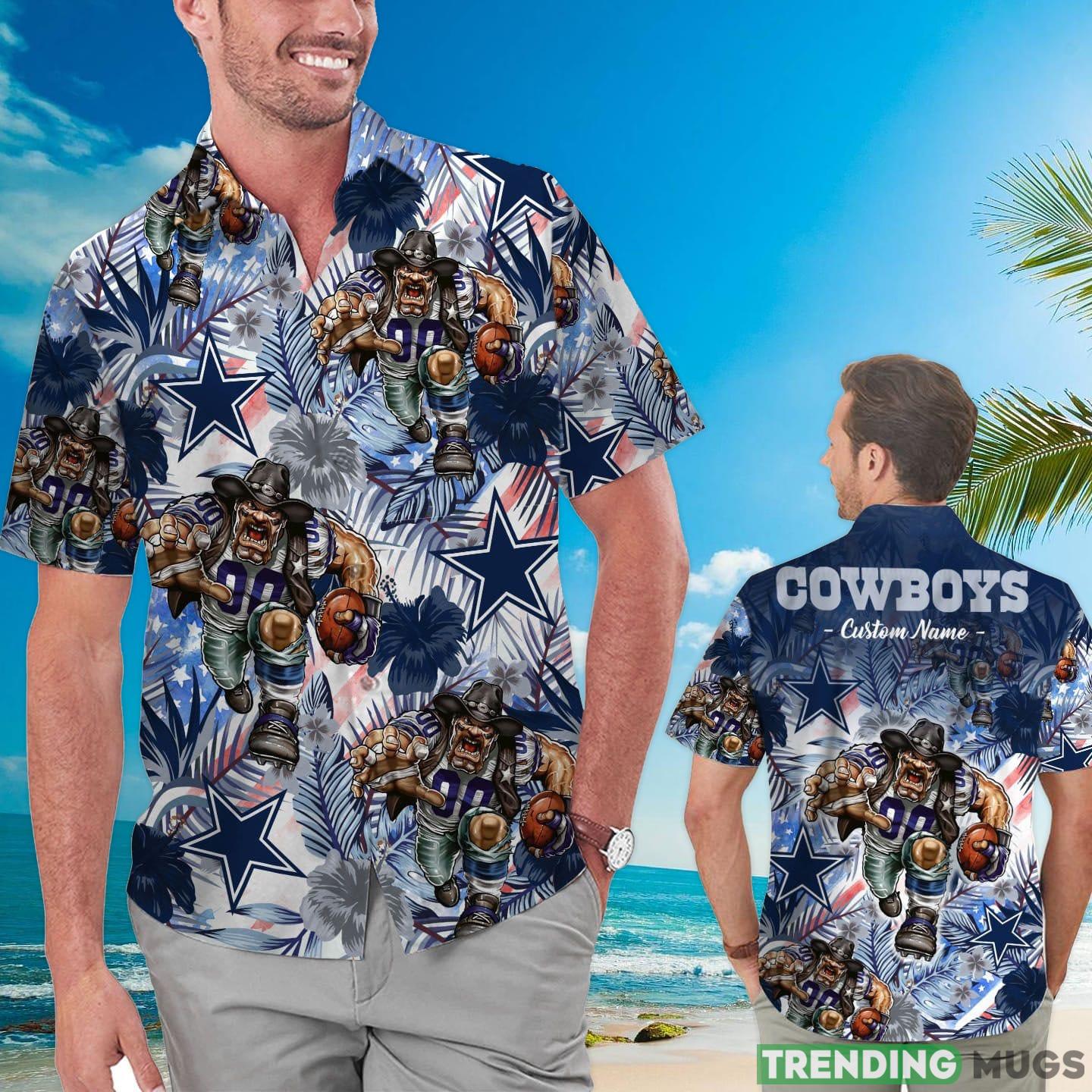 Dallas Cowboys Tropical Floral Custom Name Aloha Hawaiian Shirt Product Photo 1 Dallas Cowboys Tropical Floral Custom Name Aloha Hawaiian Shirt Product Photo 1