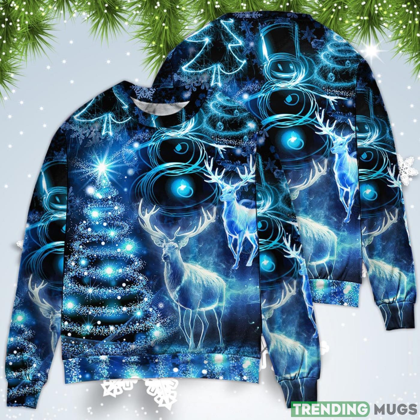 Deer Snowman Tree Glow Light Style Christmas Sweatshirt Sweater Sweater Deer Snowman Tree Glow Light Style Christmas Sweatshirt Sweater Sweater