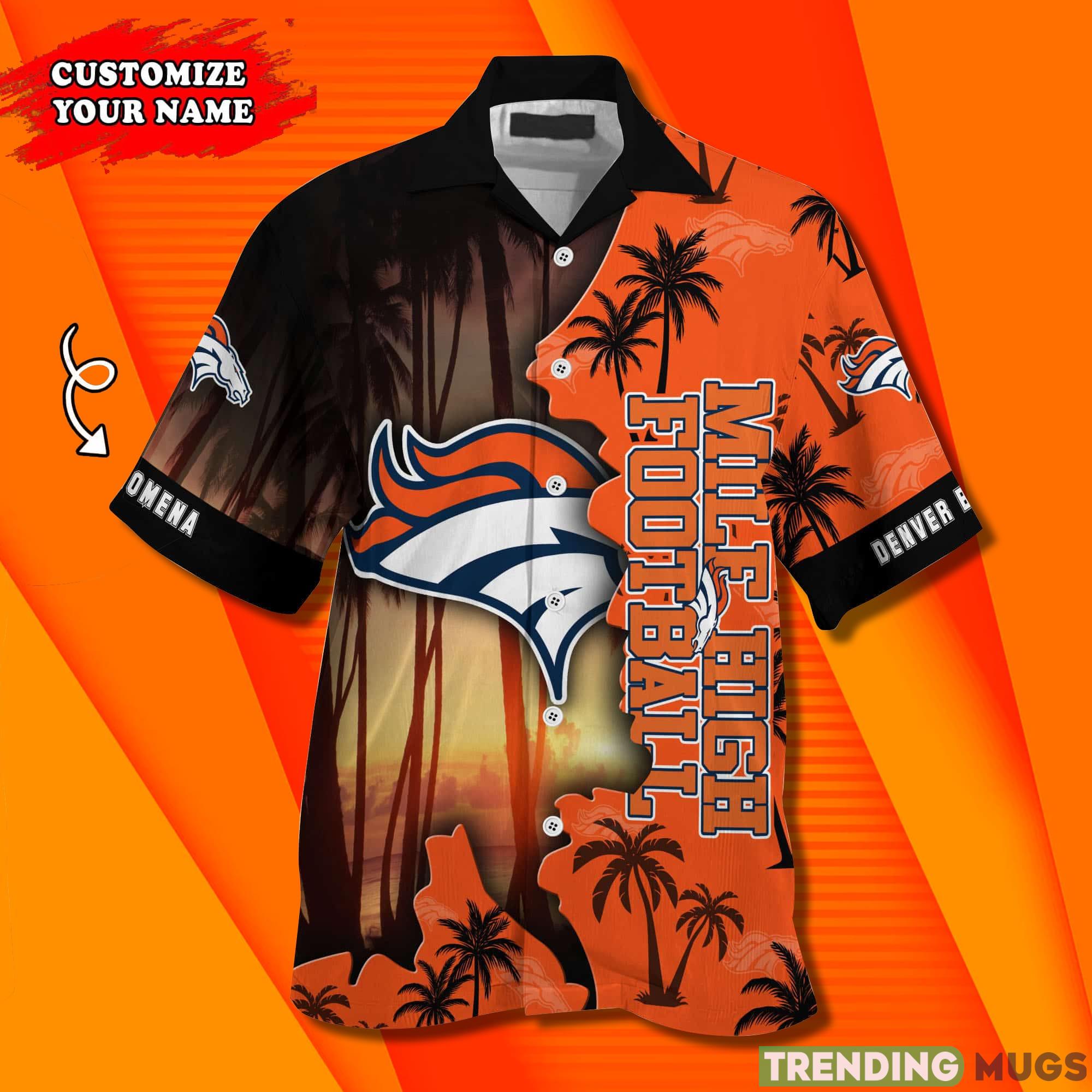 Denver Broncos NF And Tropical Pattern Custom Name Hawaiian Shirt Hawaiian Shirt Denver Broncos NF And Tropical Pattern Custom Name Hawaiian Shirt Hawaiian Shirt