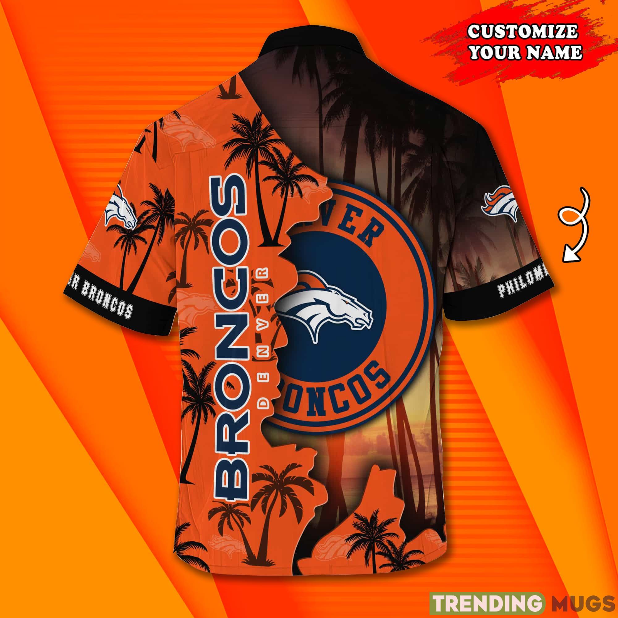 Denver Broncos NF And Tropical Pattern Custom Name Hawaiian Shirt Product Photo 1 Denver Broncos NF And Tropical Pattern Custom Name Hawaiian Shirt Product Photo 1