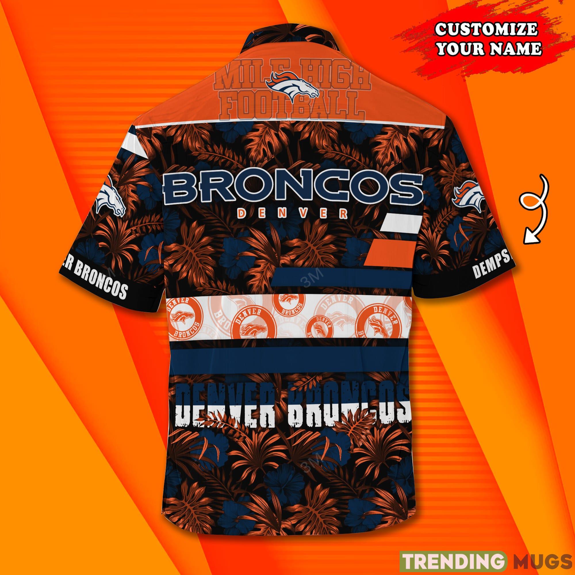 Denver Broncos NFL Custom Name Short Sleeves Hawaiian Shirt Hawaiian Shirt Denver Broncos NFL Custom Name Short Sleeves Hawaiian Shirt Hawaiian Shirt