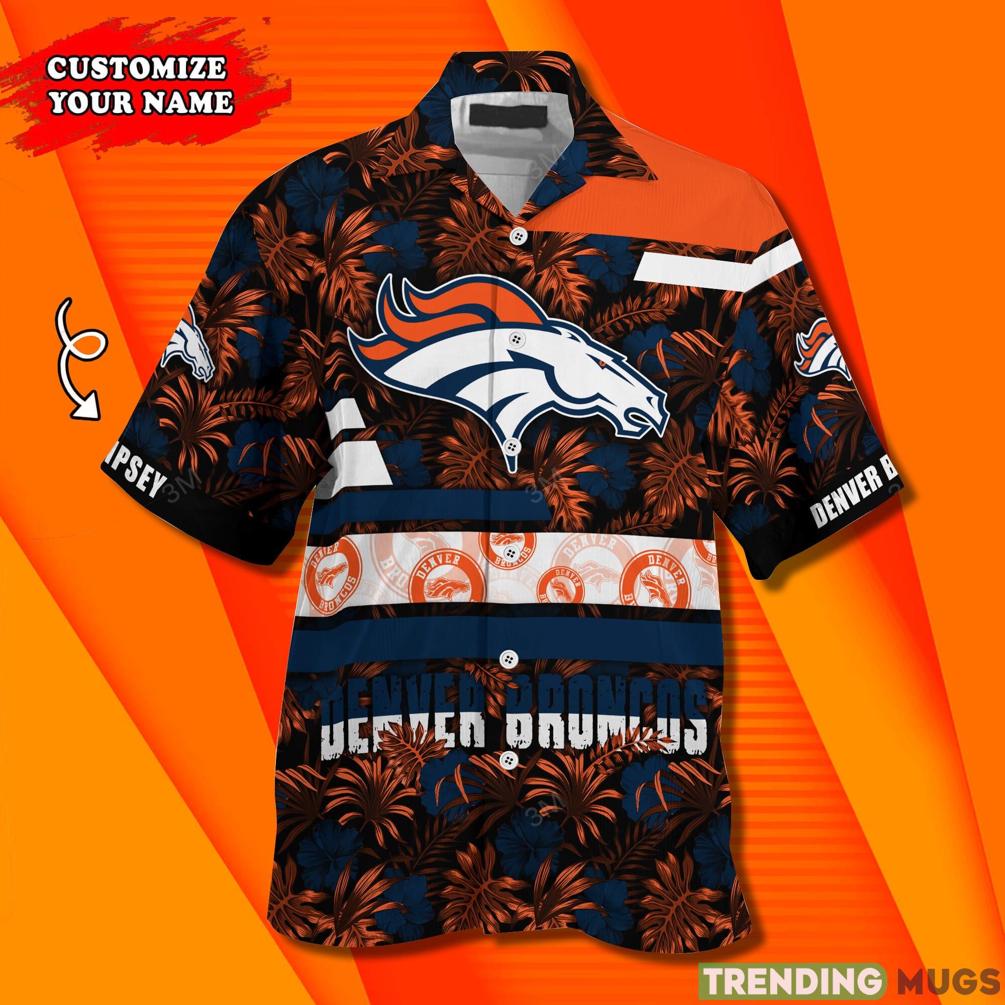 Denver Broncos NFL Custom Name Short Sleeves Hawaiian Shirt Hawaiian Shirt Denver Broncos NFL Custom Name Short Sleeves Hawaiian Shirt Hawaiian Shirt