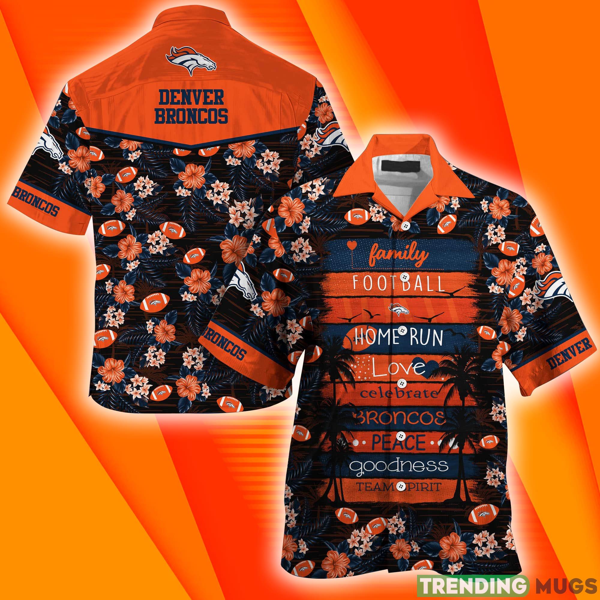 Denver Broncos NFL Family & Football Short Sleeves Hawaiian Shirt Product Photo 1 Denver Broncos NFL Family & Football Short Sleeves Hawaiian Shirt Product Photo 1