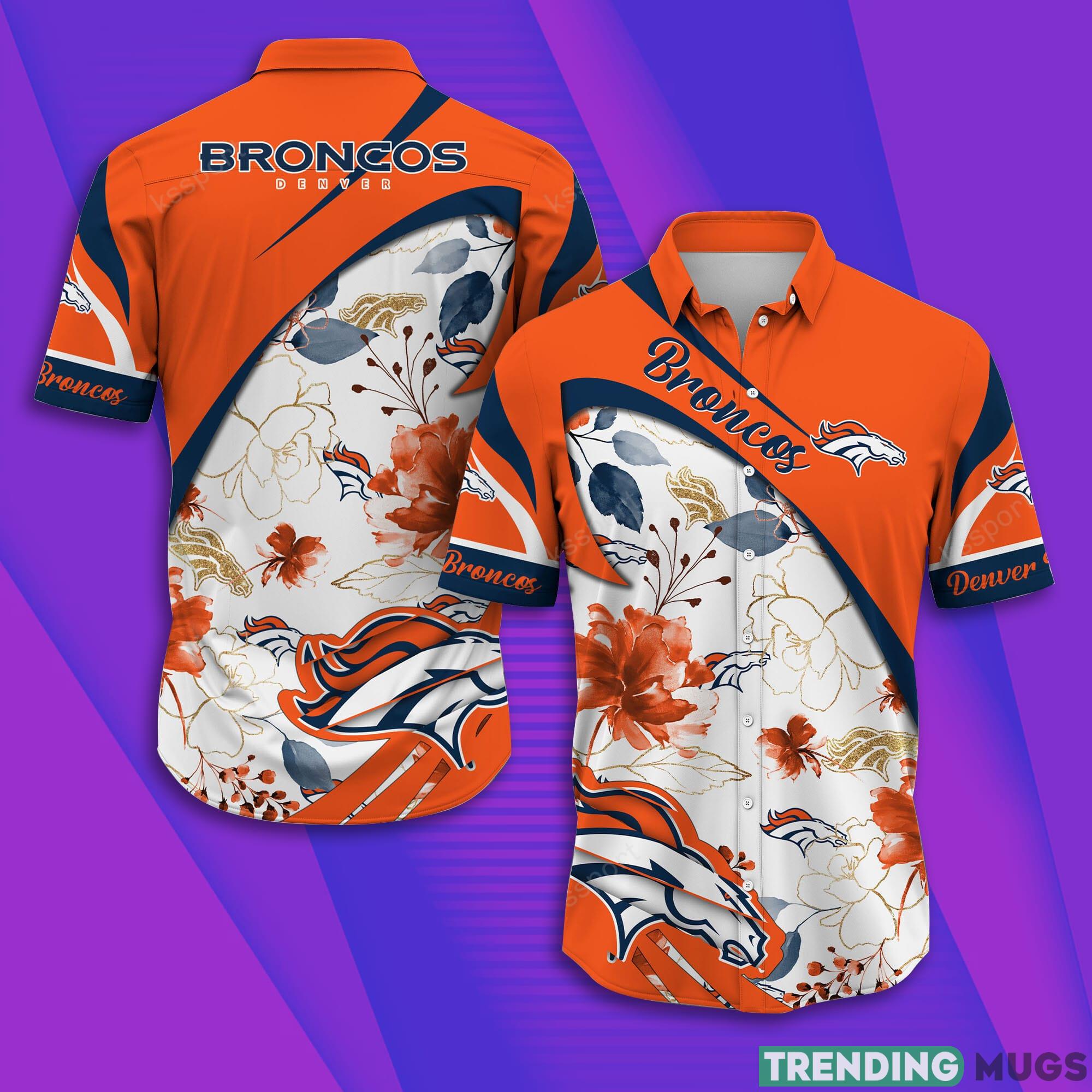Denver Broncos NFL Short Sleeve Aloha Hawaiian Shirt Product Photo 1 Denver Broncos NFL Short Sleeve Aloha Hawaiian Shirt Product Photo 1