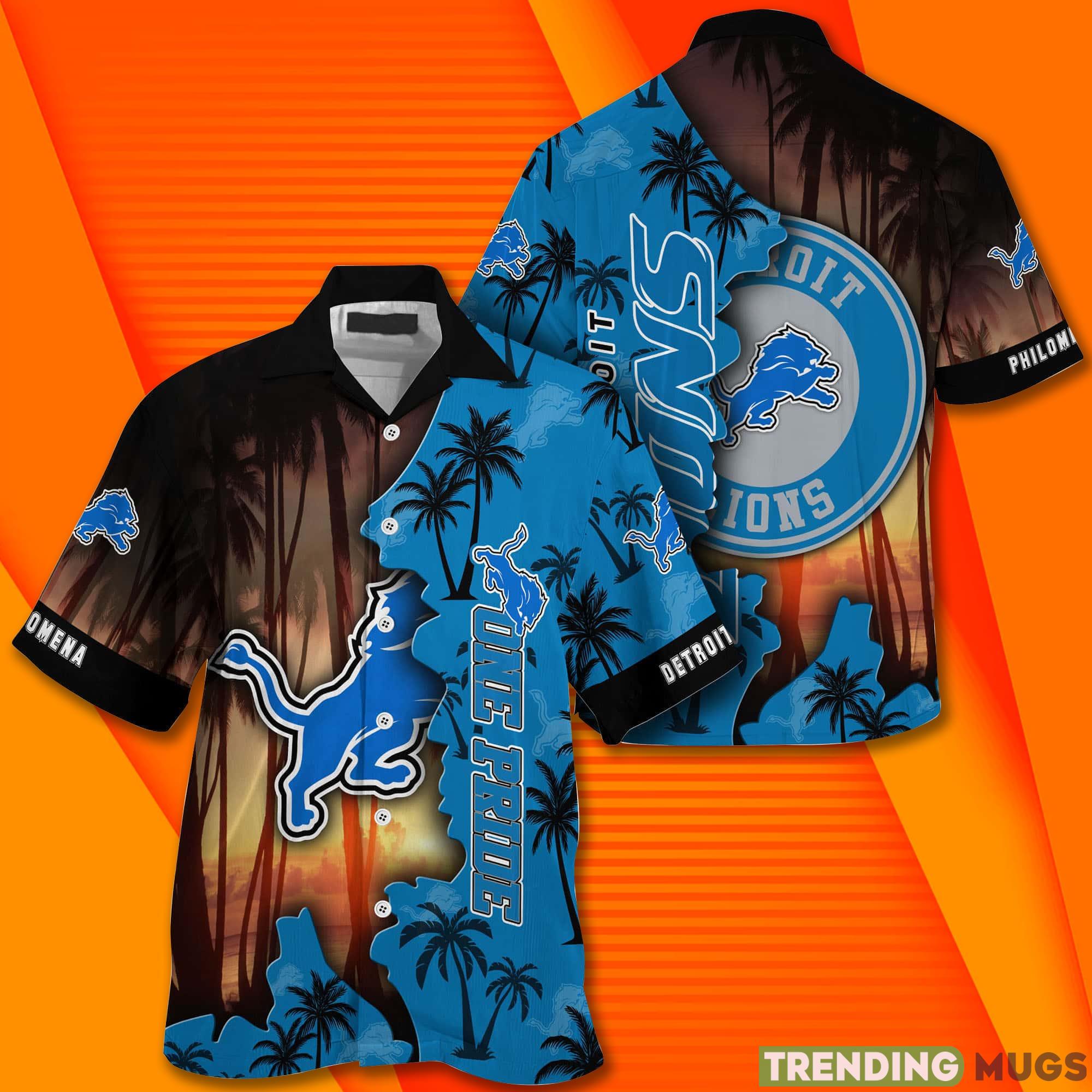 Detroit Lions NF And Tropical Pattern Custom Name Hawaiian Shirt Hawaiian Shirt Detroit Lions NF And Tropical Pattern Custom Name Hawaiian Shirt Hawaiian Shirt