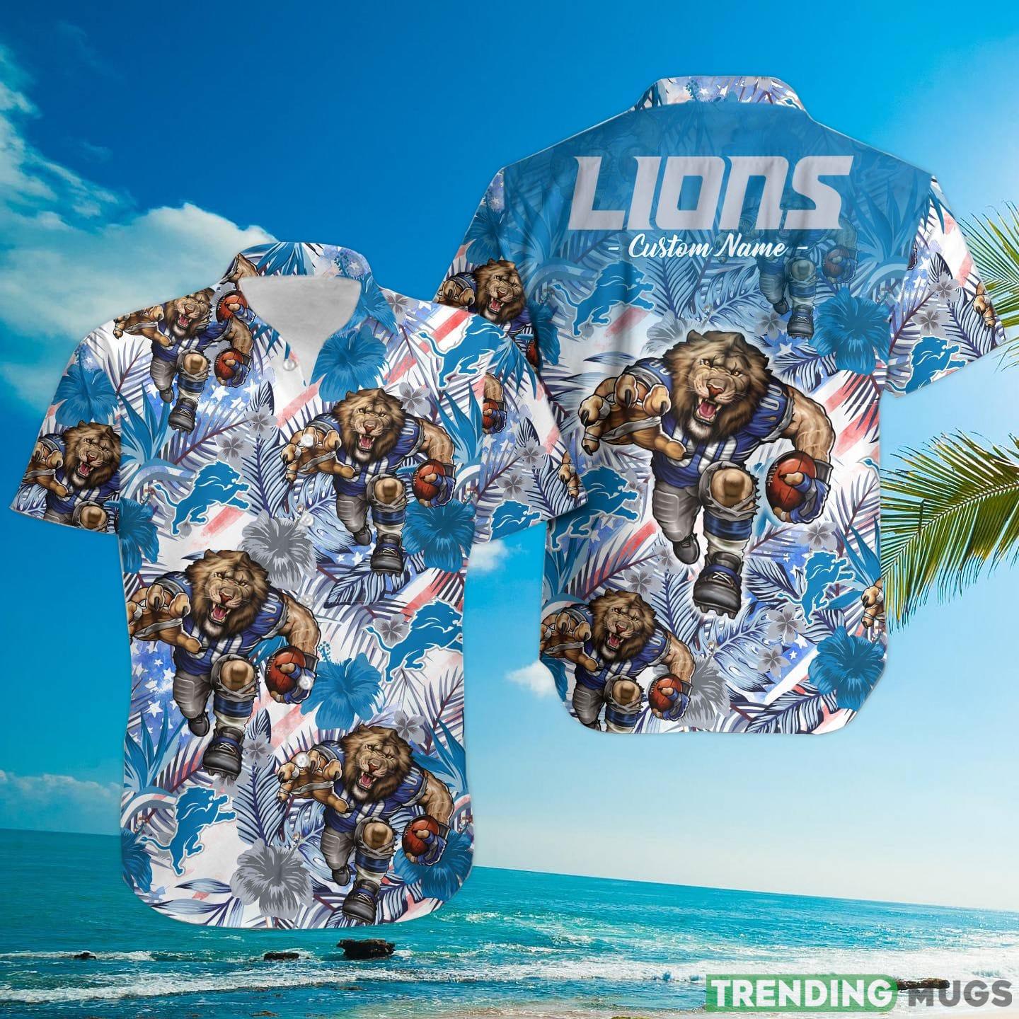 Detroit Lions Tropical Floral Custom Name Aloha Hawaiian Shirt Hawaiian Shirt Detroit Lions Tropical Floral Custom Name Aloha Hawaiian Shirt Hawaiian Shirt