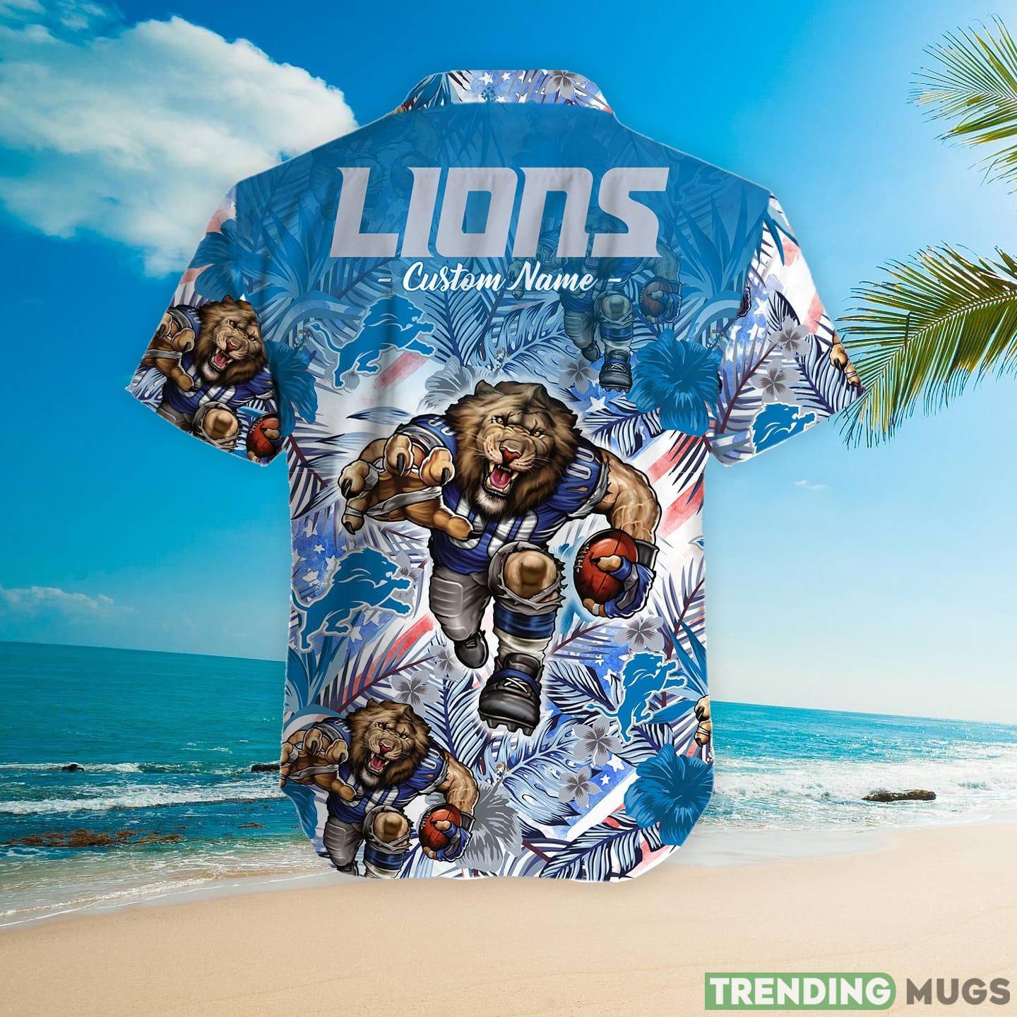 Detroit Lions Tropical Floral Custom Name Aloha Hawaiian Shirt Hawaiian Shirt Detroit Lions Tropical Floral Custom Name Aloha Hawaiian Shirt Hawaiian Shirt