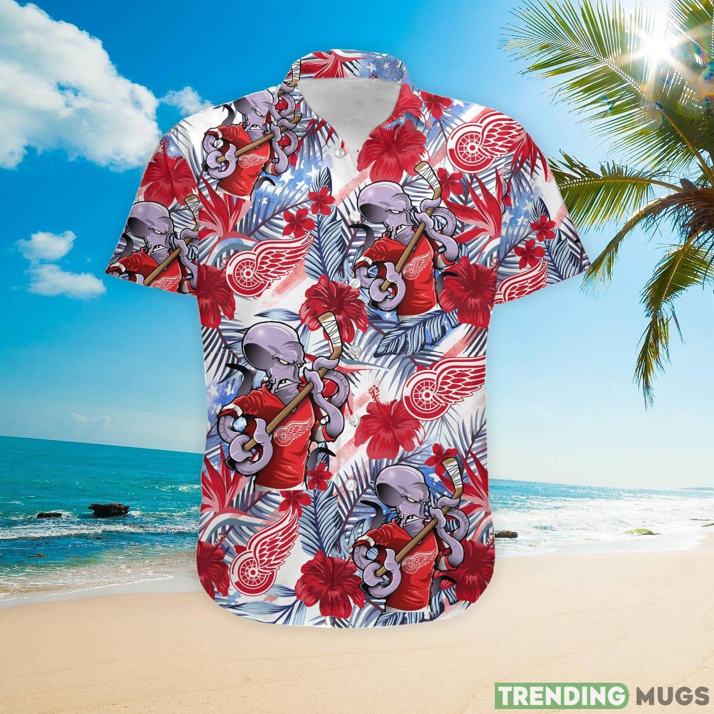 Detroit Red Wings Tropical Floral Custom Name Aloha Hawaiian Shirt Hawaiian Shirt Detroit Red Wings Tropical Floral Custom Name Aloha Hawaiian Shirt Hawaiian Shirt