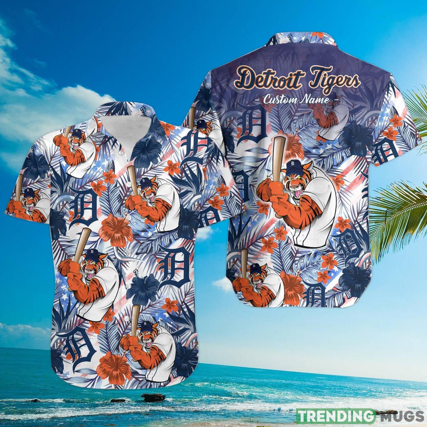 Detroit Tigers Tropical Floral Custom Name Aloha Hawaiian Shirt Hawaiian Shirt Detroit Tigers Tropical Floral Custom Name Aloha Hawaiian Shirt Hawaiian Shirt
