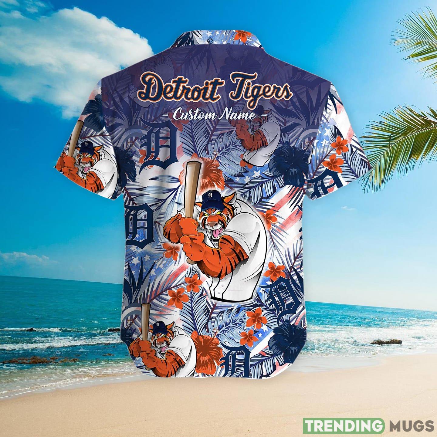 Detroit Tigers Tropical Floral Custom Name Aloha Hawaiian Shirt Hawaiian Shirt Detroit Tigers Tropical Floral Custom Name Aloha Hawaiian Shirt Hawaiian Shirt