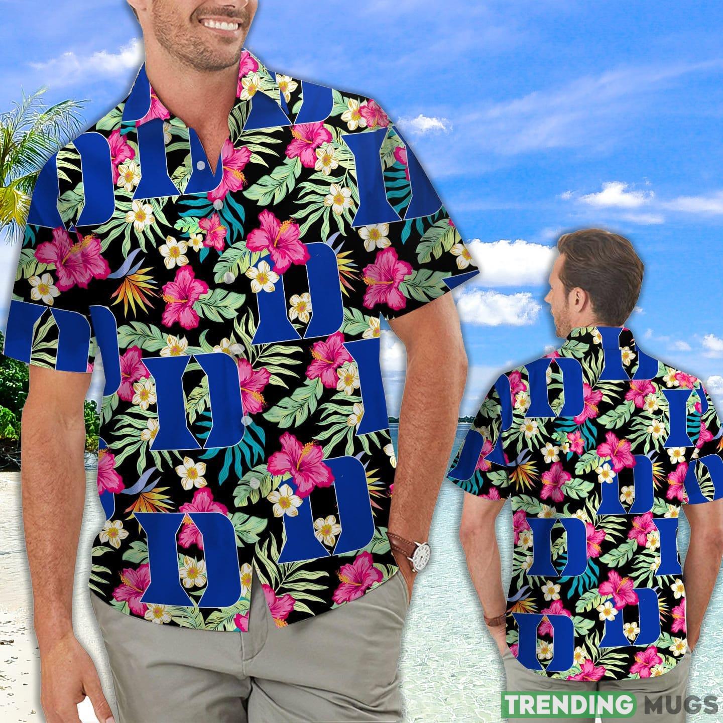 Duke Blue Devils Hibiscus Hawaiian Shirt For Fans Product Photo 1 Duke Blue Devils Hibiscus Hawaiian Shirt For Fans Product Photo 1