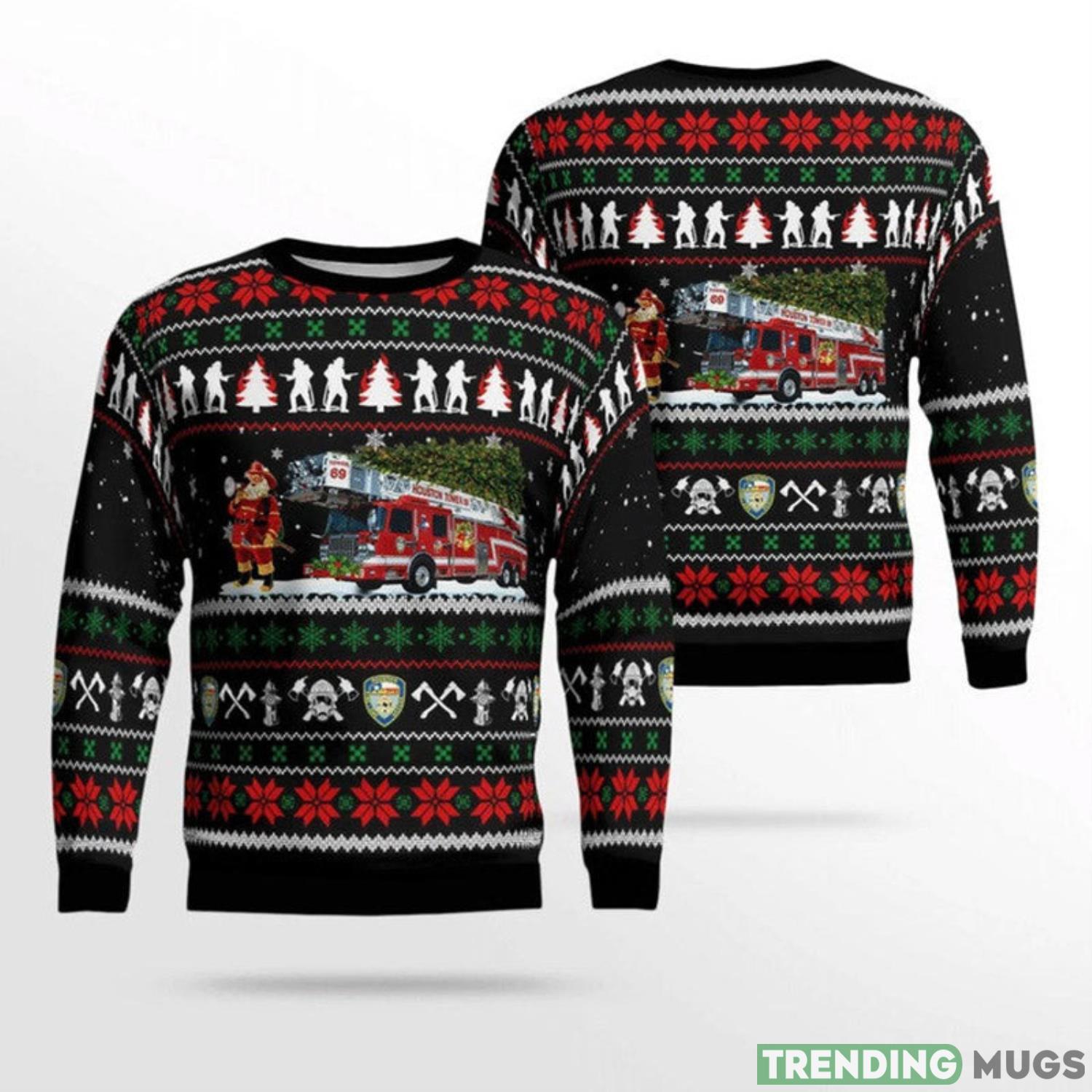 Firefighter Ugly Christmas Sweater Product Photo 1 Firefighter Ugly Christmas Sweater Product Photo 1