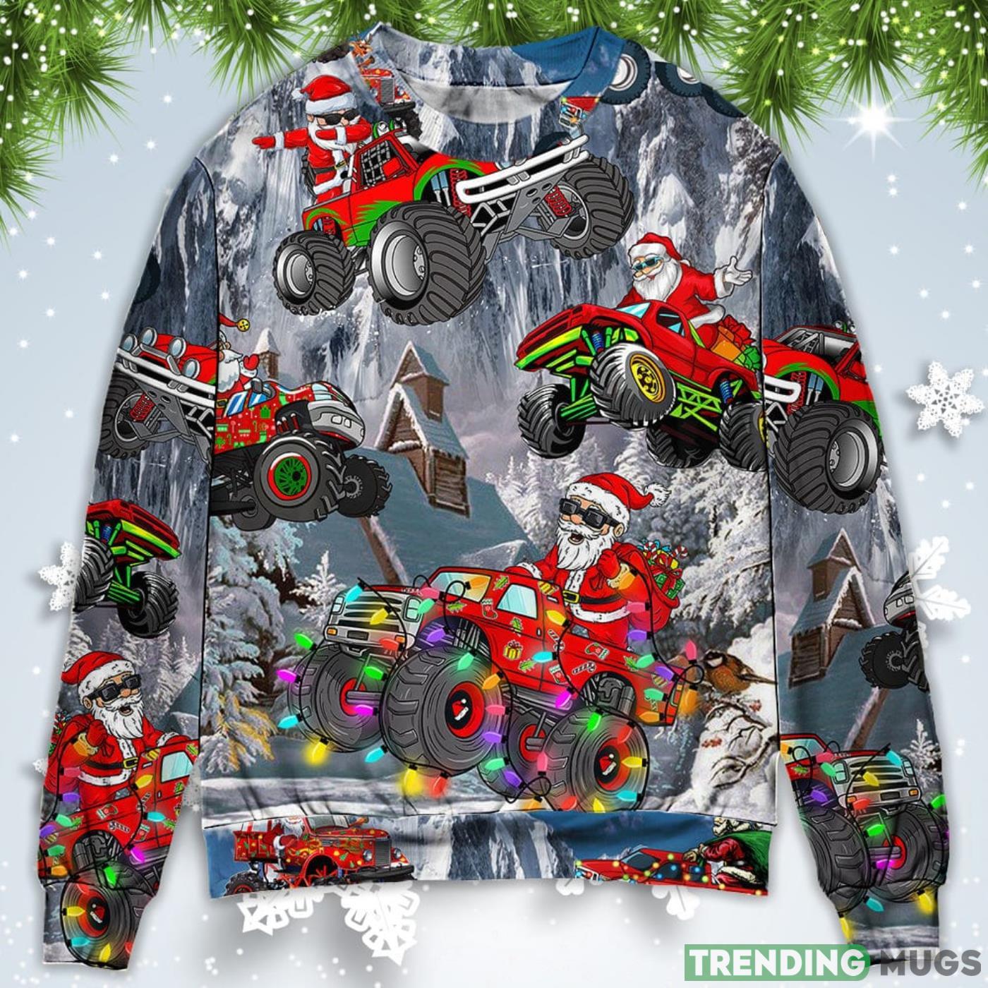 Funny Santa Claus Riding Red Truck Snow Mountain Christmas Sweatshirt Sweater Sweater Funny Santa Claus Riding Red Truck Snow Mountain Christmas Sweatshirt Sweater Sweater