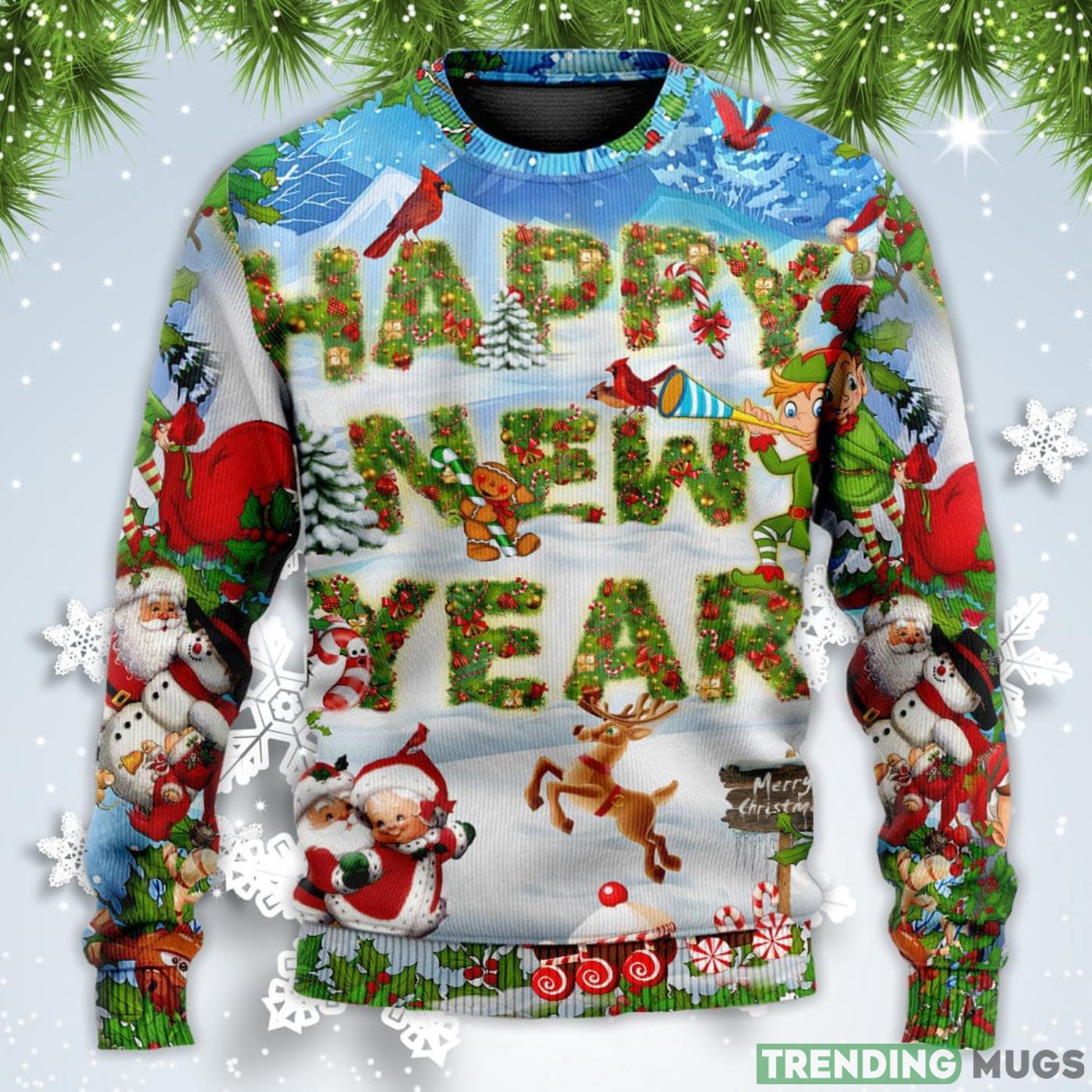 Happy New Year Snow Christmas Sweatshirt Sweater Sweater Happy New Year Snow Christmas Sweatshirt Sweater Sweater
