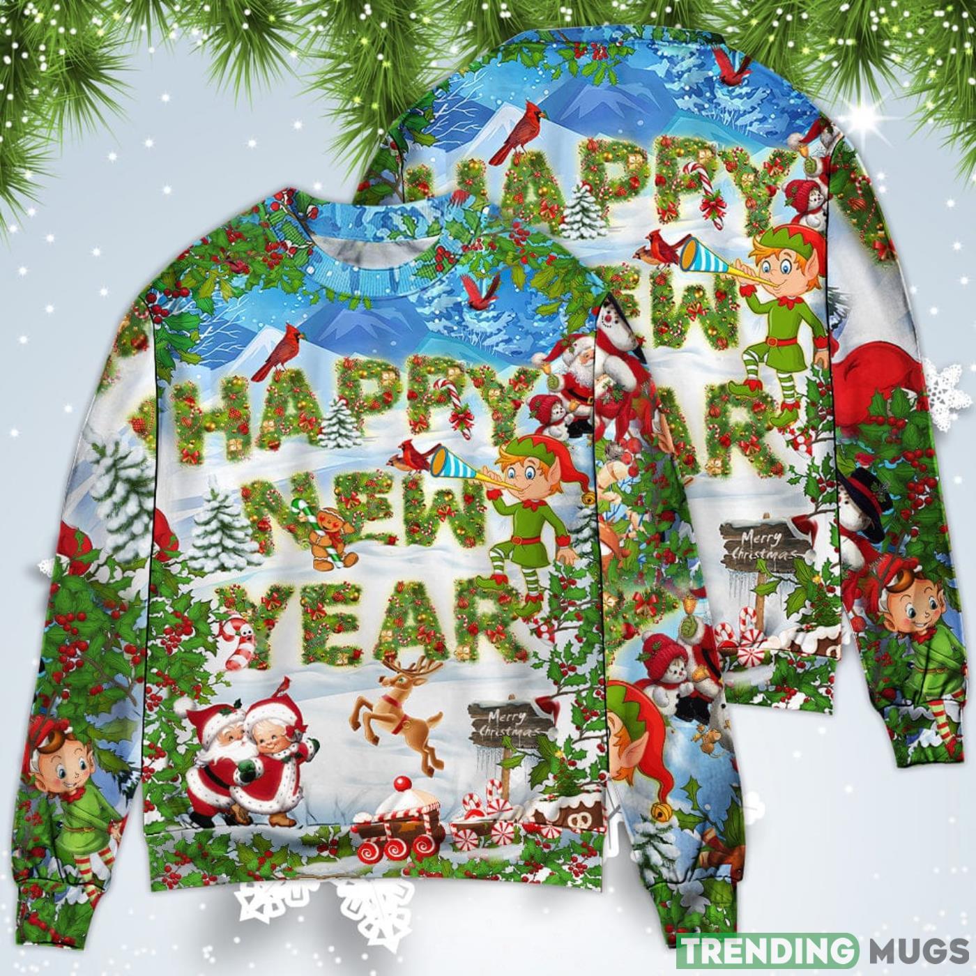 Happy New Year Snow Christmas Sweatshirt Sweater Sweater Happy New Year Snow Christmas Sweatshirt Sweater Sweater