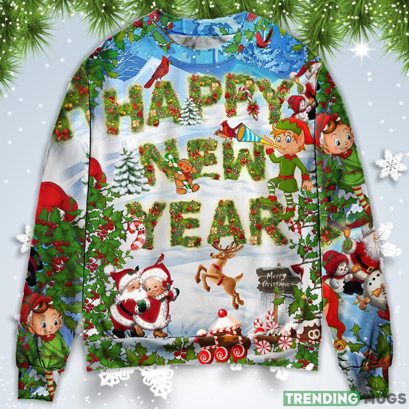 Happy New Year Snow Christmas Sweatshirt Sweater Product Photo 1 Happy New Year Snow Christmas Sweatshirt Sweater Product Photo 1