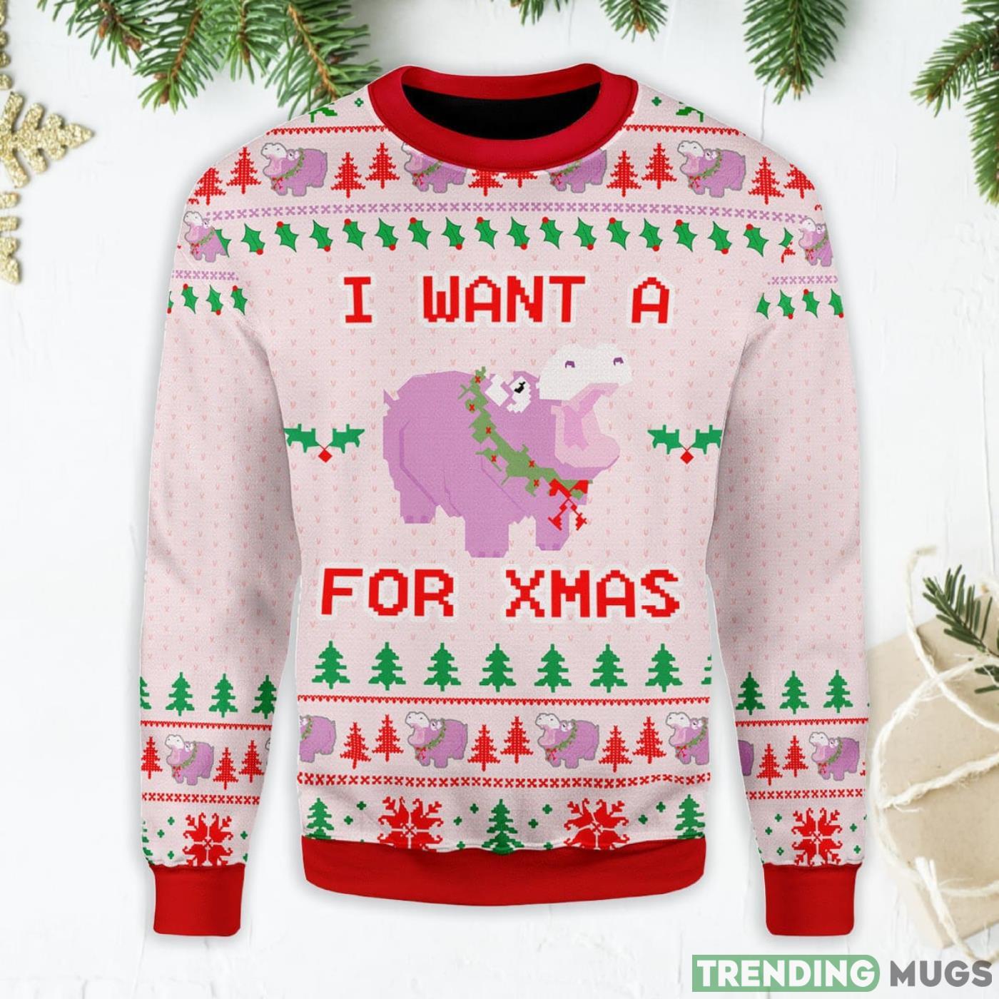 I Want A Hippopotamus For Christmas Ugly Christmas Sweater Product Photo 1 I Want A Hippopotamus For Christmas Ugly Christmas Sweater Product Photo 1