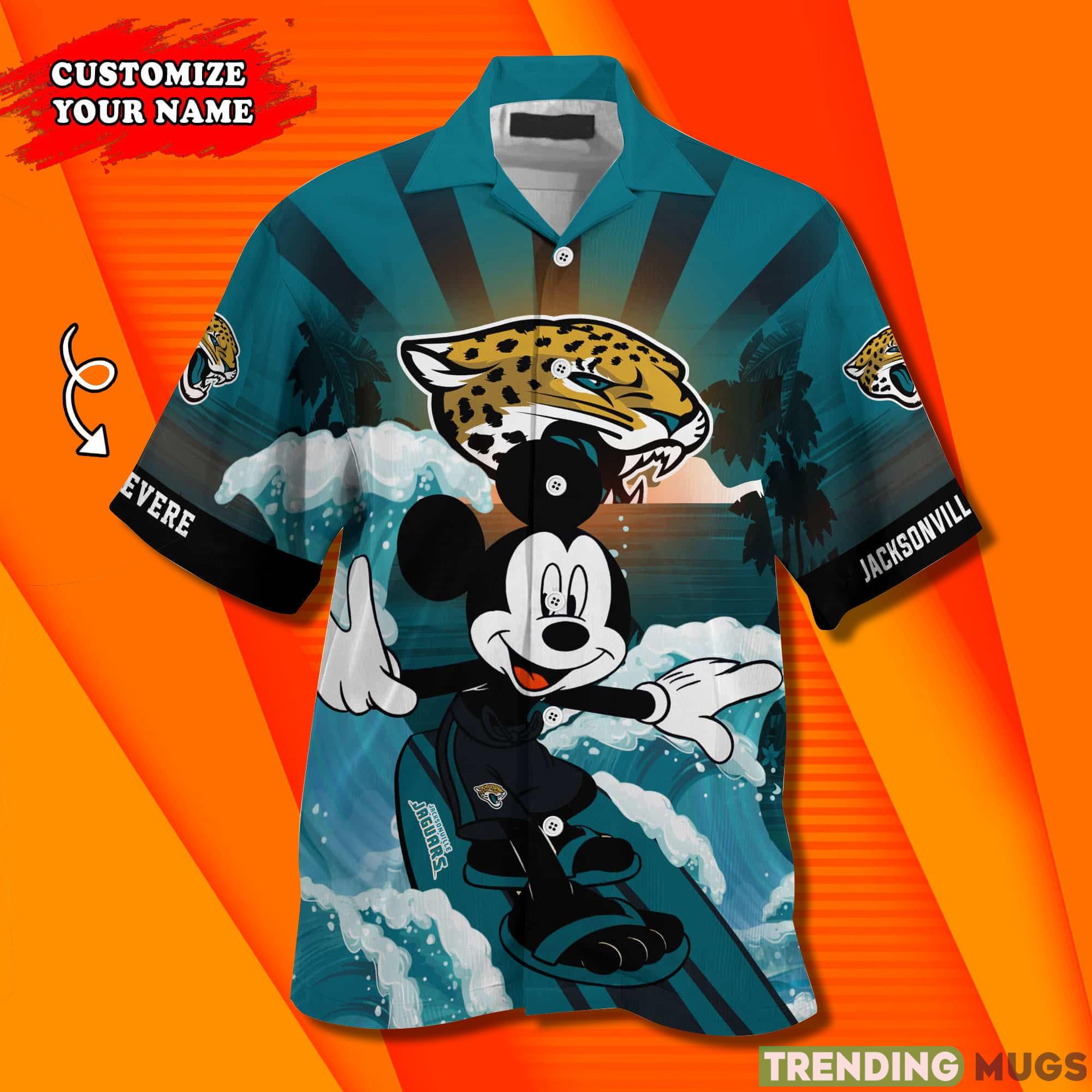 Jacksonville Jaguars NFL Mickey Mouse Custom Name Hawaiian Shirt Hawaiian Shirt Jacksonville Jaguars NFL Mickey Mouse Custom Name Hawaiian Shirt Hawaiian Shirt