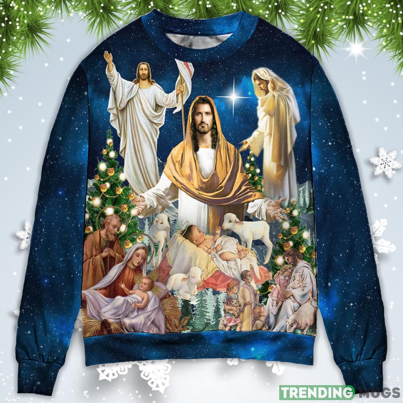 Jesus Miracle Night Christmas Sweatshirt Sweater Product Photo 1 Jesus Miracle Night Christmas Sweatshirt Sweater Product Photo 1