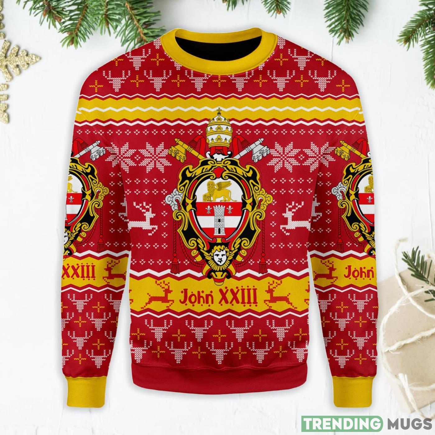 John XXIII Coat Of Arms Ugly Christmas Sweater Product Photo 1 John XXIII Coat Of Arms Ugly Christmas Sweater Product Photo 1