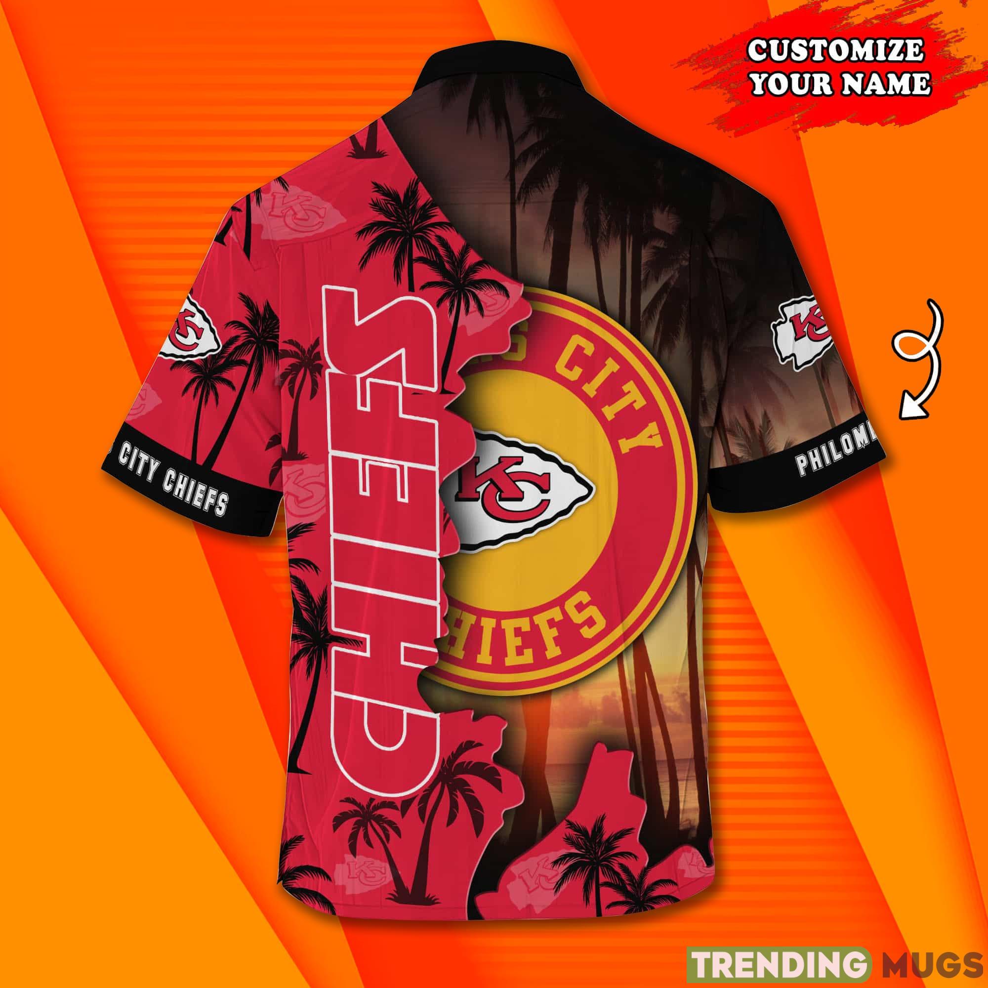 Kansas City Chiefs NF And Tropical Pattern Custom Name Hawaiian Shirt Product Photo 1 Kansas City Chiefs NF And Tropical Pattern Custom Name Hawaiian Shirt Product Photo 1