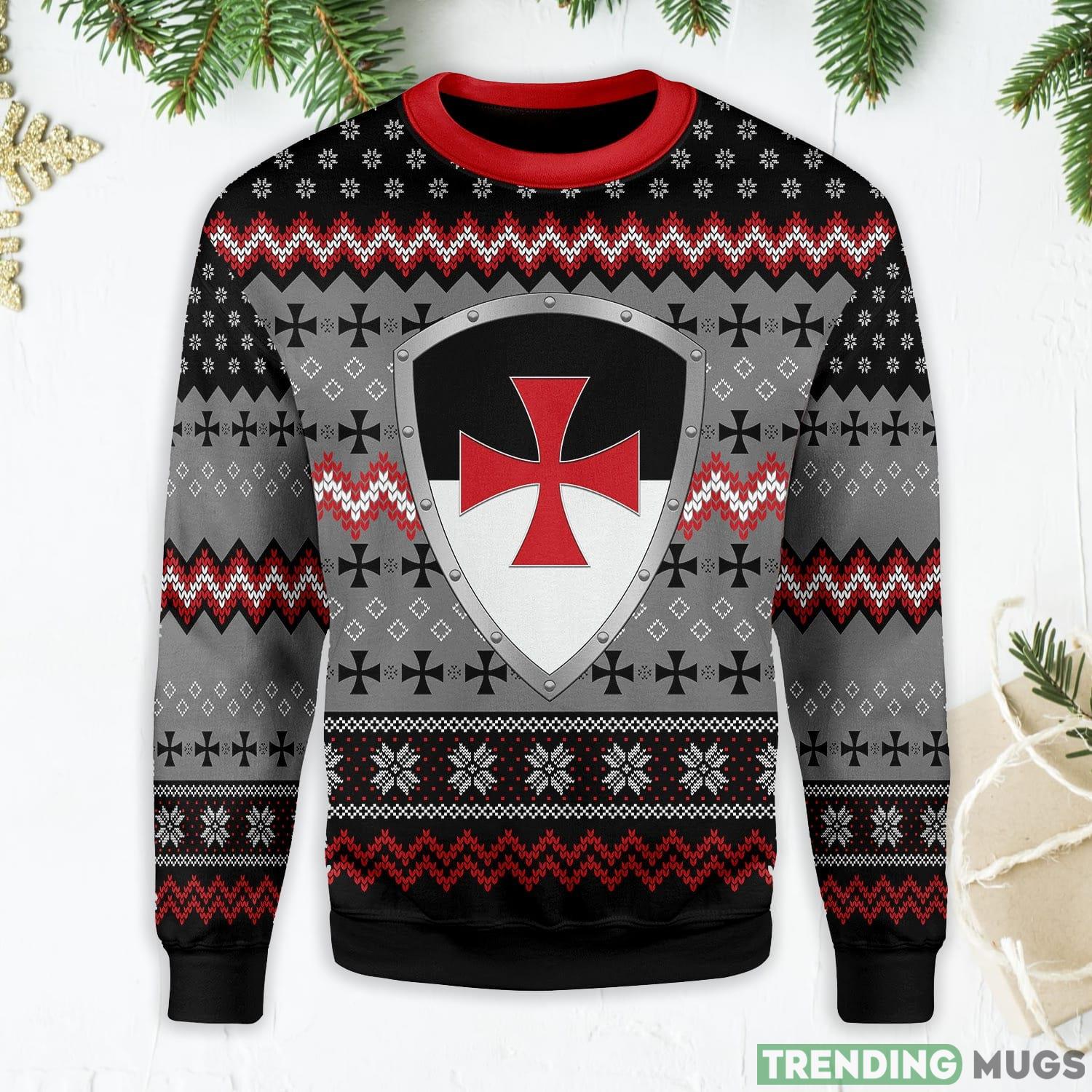 Knight Templar Christmas Ugly Christmas Sweater Product Photo 1