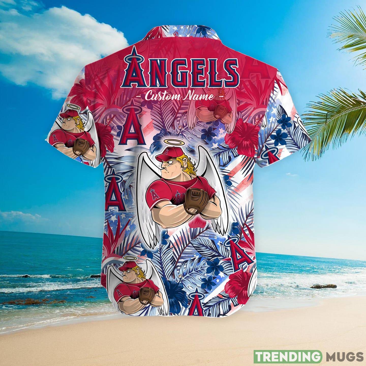 Los Angeles Angels Tropical Floral Custom Name Aloha Hawaiian Shirt Hawaiian Shirt Los Angeles Angels Tropical Floral Custom Name Aloha Hawaiian Shirt Hawaiian Shirt