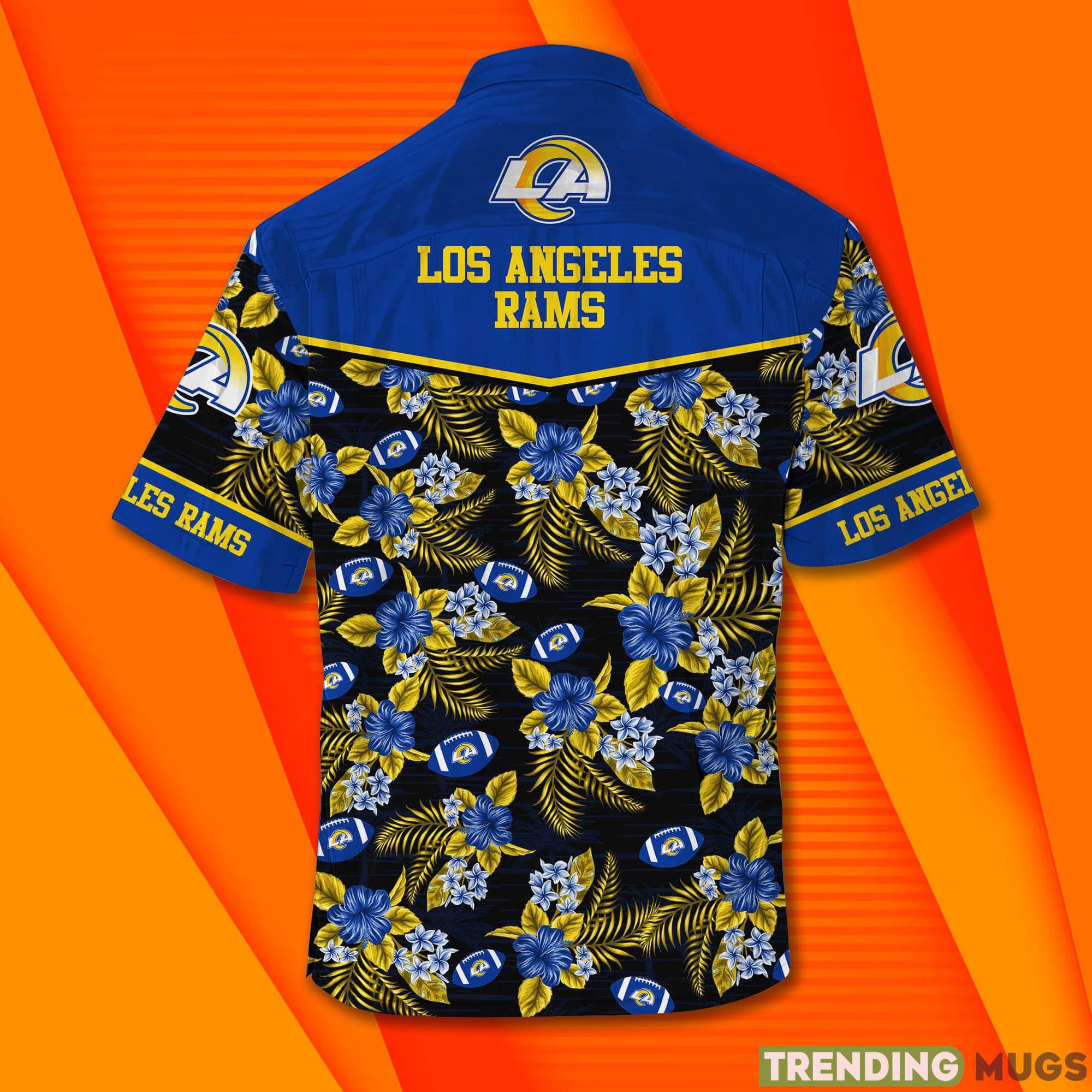 Los Angeles Rams NFL Family & Football Short Sleeves Hawaiian Shirt Hawaiian Shirt Los Angeles Rams NFL Family & Football Short Sleeves Hawaiian Shirt Hawaiian Shirt