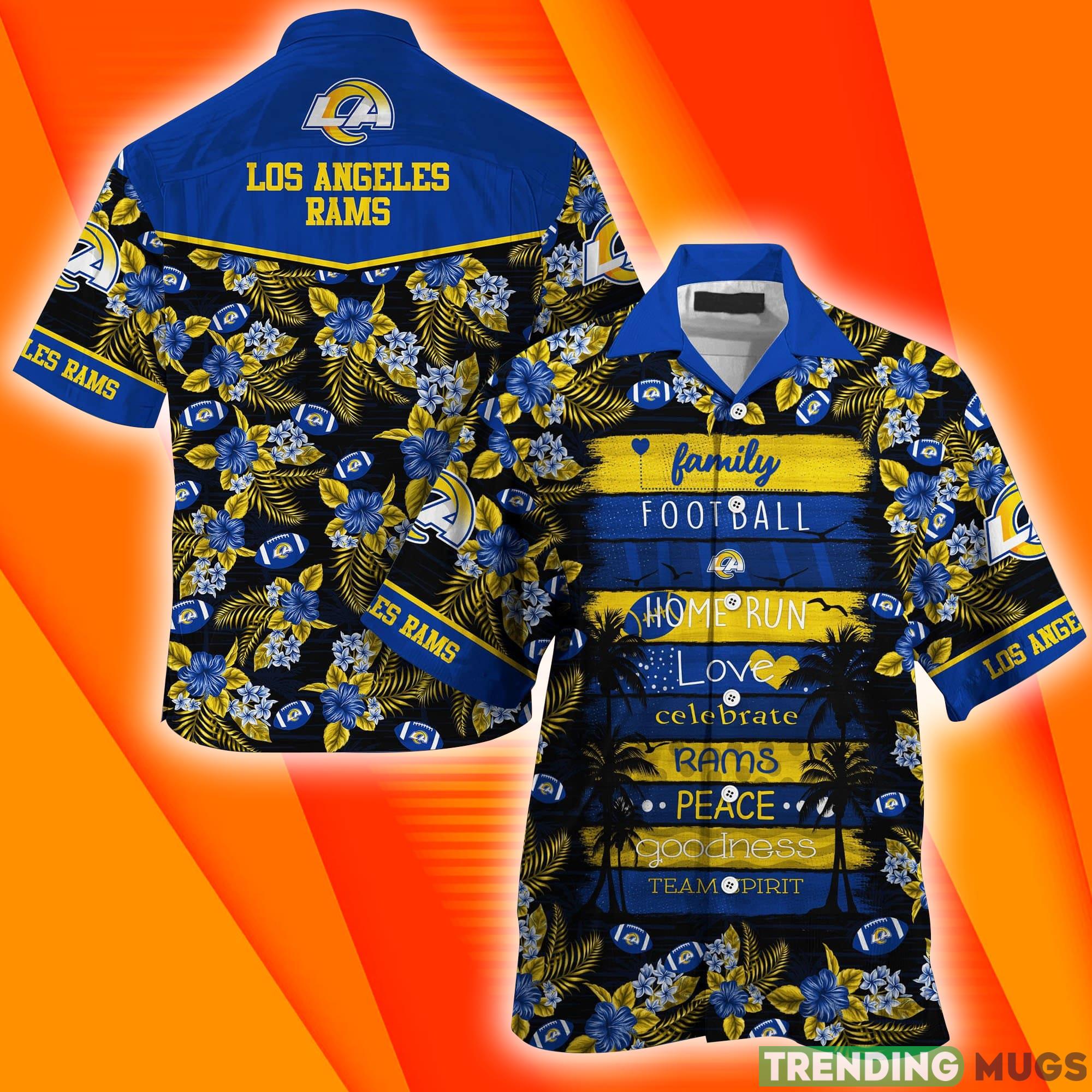 Los Angeles Rams NFL Family & Football Short Sleeves Hawaiian Shirt Product Photo 1 Los Angeles Rams NFL Family & Football Short Sleeves Hawaiian Shirt Product Photo 1