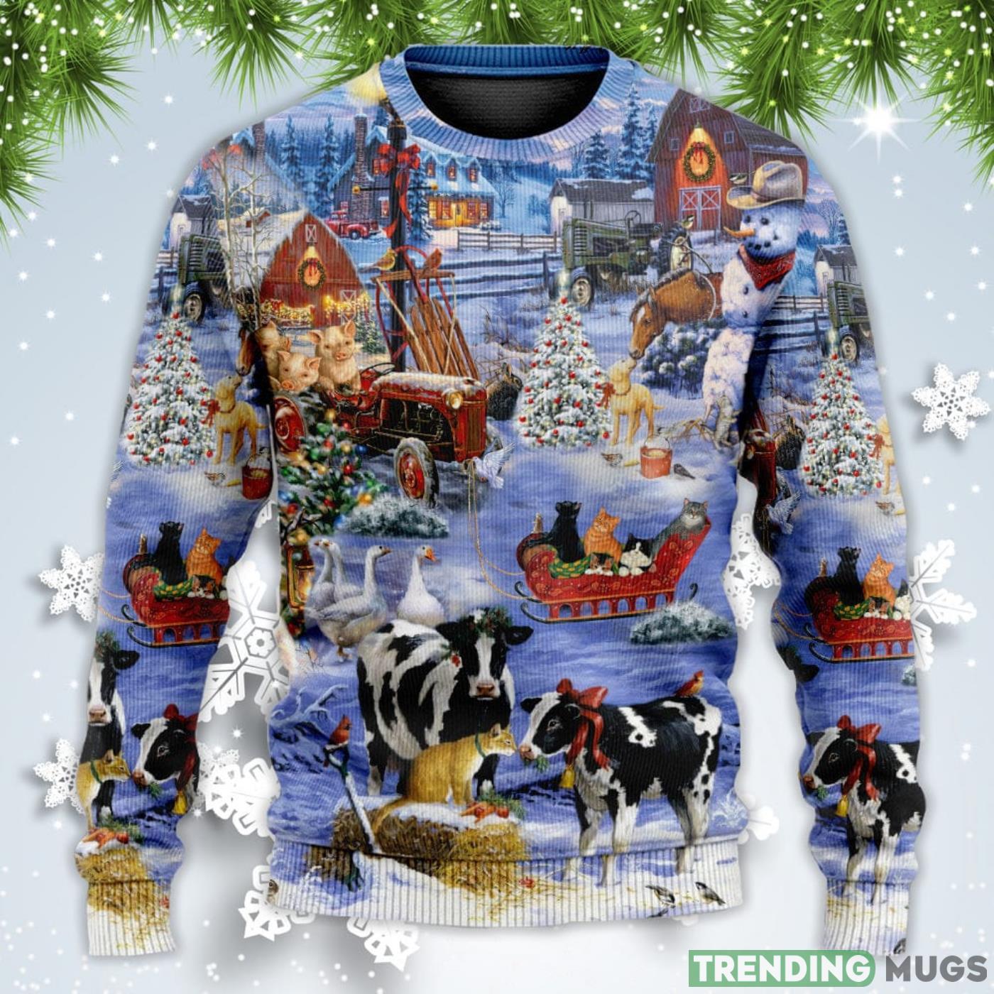 Love Farm Happy Life Christmas Sweatshirt Sweater Product Photo 1