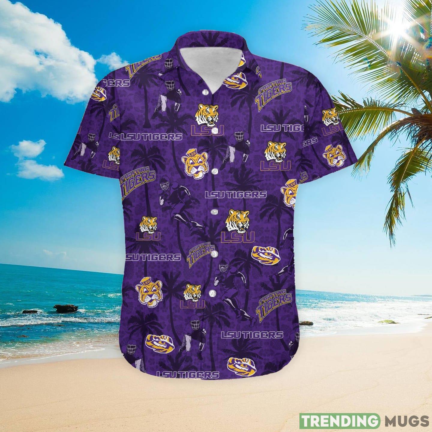 LSU Tigers Custom Name Tropical Beach Coconut Tree Hawaiian Shirt Hawaiian Shirt LSU Tigers Custom Name Tropical Beach Coconut Tree Hawaiian Shirt Hawaiian Shirt