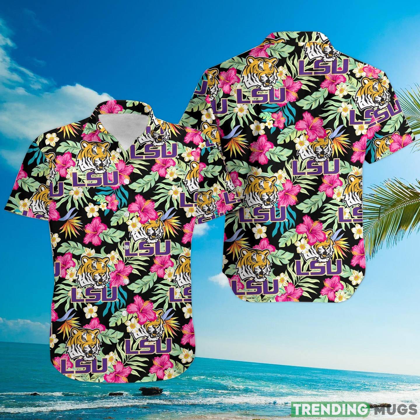 LSU Tigers Louisiana State University Hibiscus Hawaiian Shirt Hawaiian Shirt LSU Tigers Louisiana State University Hibiscus Hawaiian Shirt Hawaiian Shirt