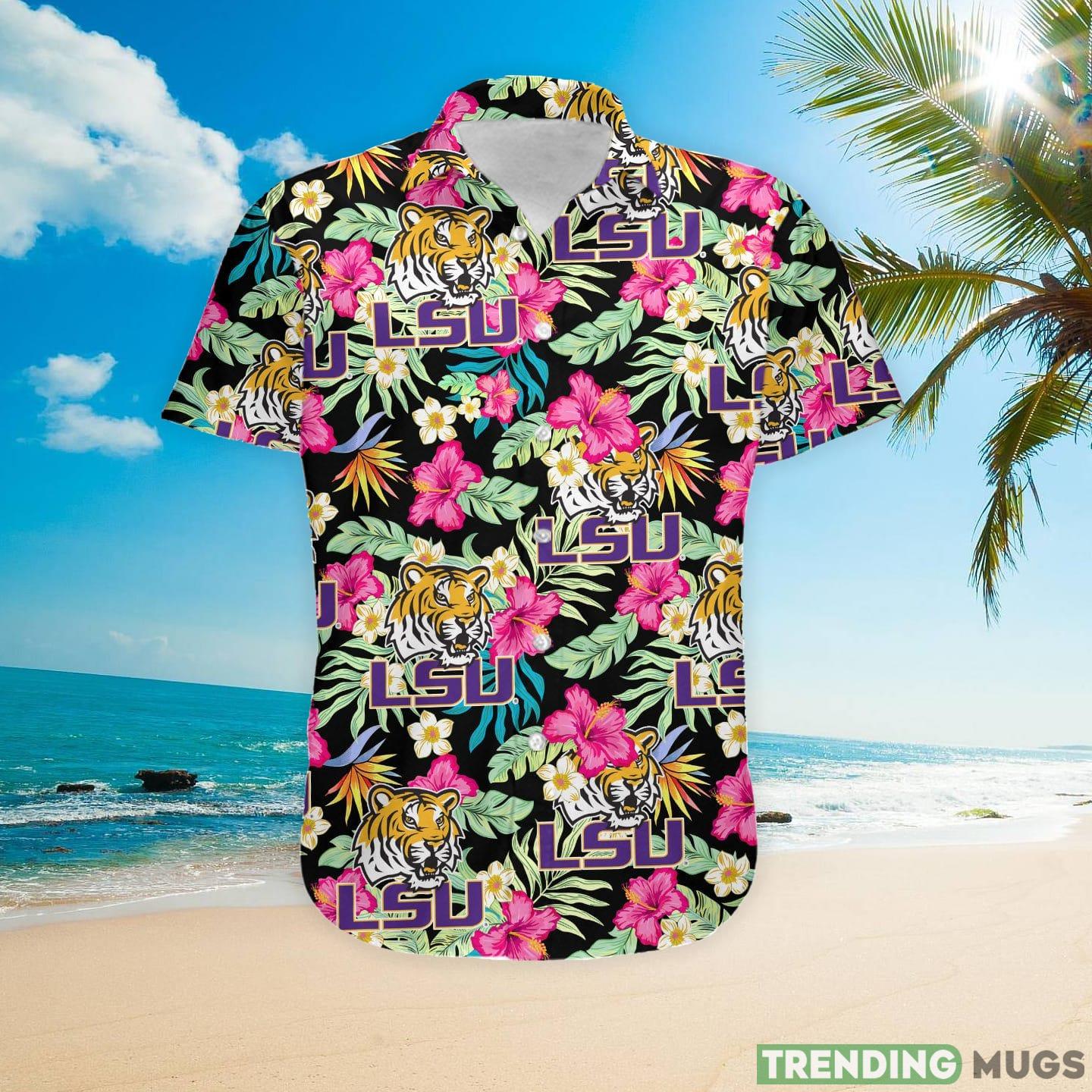 LSU Tigers Louisiana State University Hibiscus Hawaiian Shirt Hawaiian Shirt LSU Tigers Louisiana State University Hibiscus Hawaiian Shirt Hawaiian Shirt