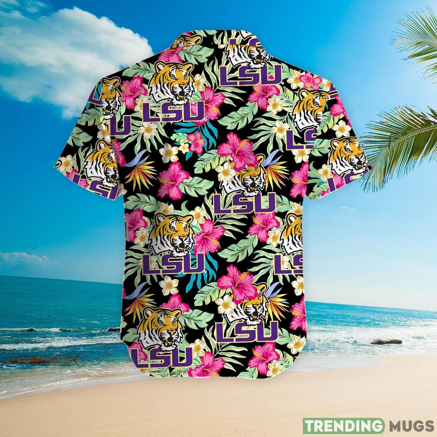 LSU Tigers Louisiana State University Hibiscus Hawaiian Shirt Hawaiian Shirt LSU Tigers Louisiana State University Hibiscus Hawaiian Shirt Hawaiian Shirt
