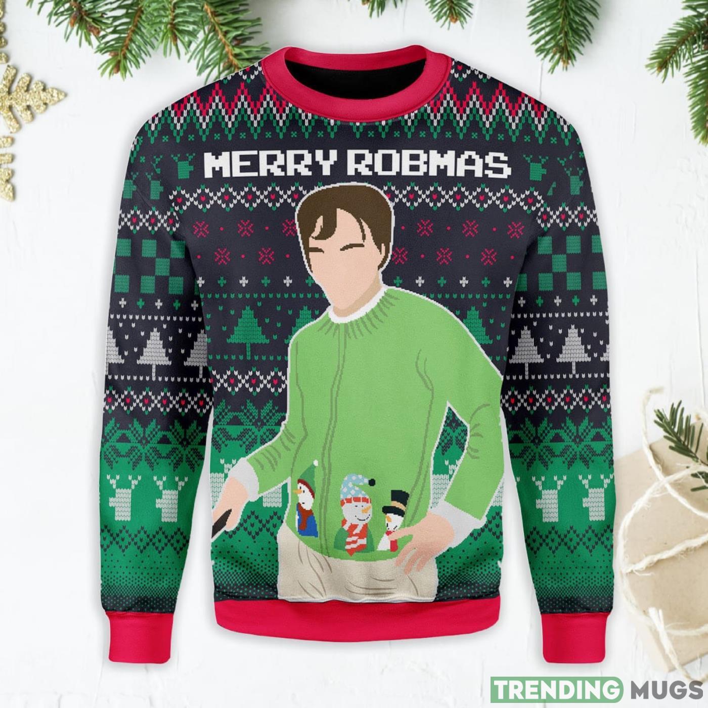 Merry Robmas Robert Pattinson Green Ugly Christmas Sweater Product Photo 1 Merry Robmas Robert Pattinson Green Ugly Christmas Sweater Product Photo 1