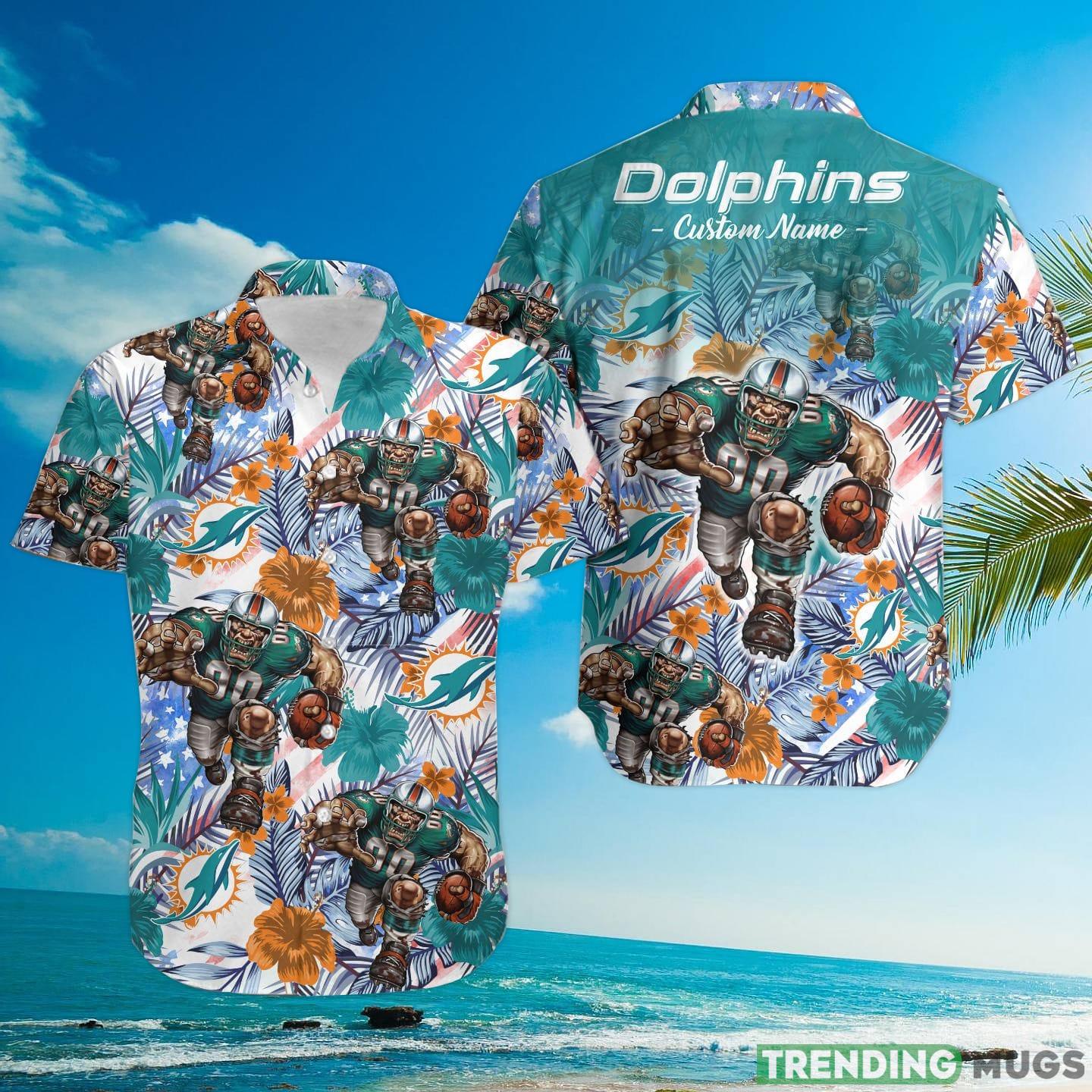 Miami Dolphins Tropical Floral Custom Name Aloha Hawaiian Shirt Hawaiian Shirt Miami Dolphins Tropical Floral Custom Name Aloha Hawaiian Shirt Hawaiian Shirt